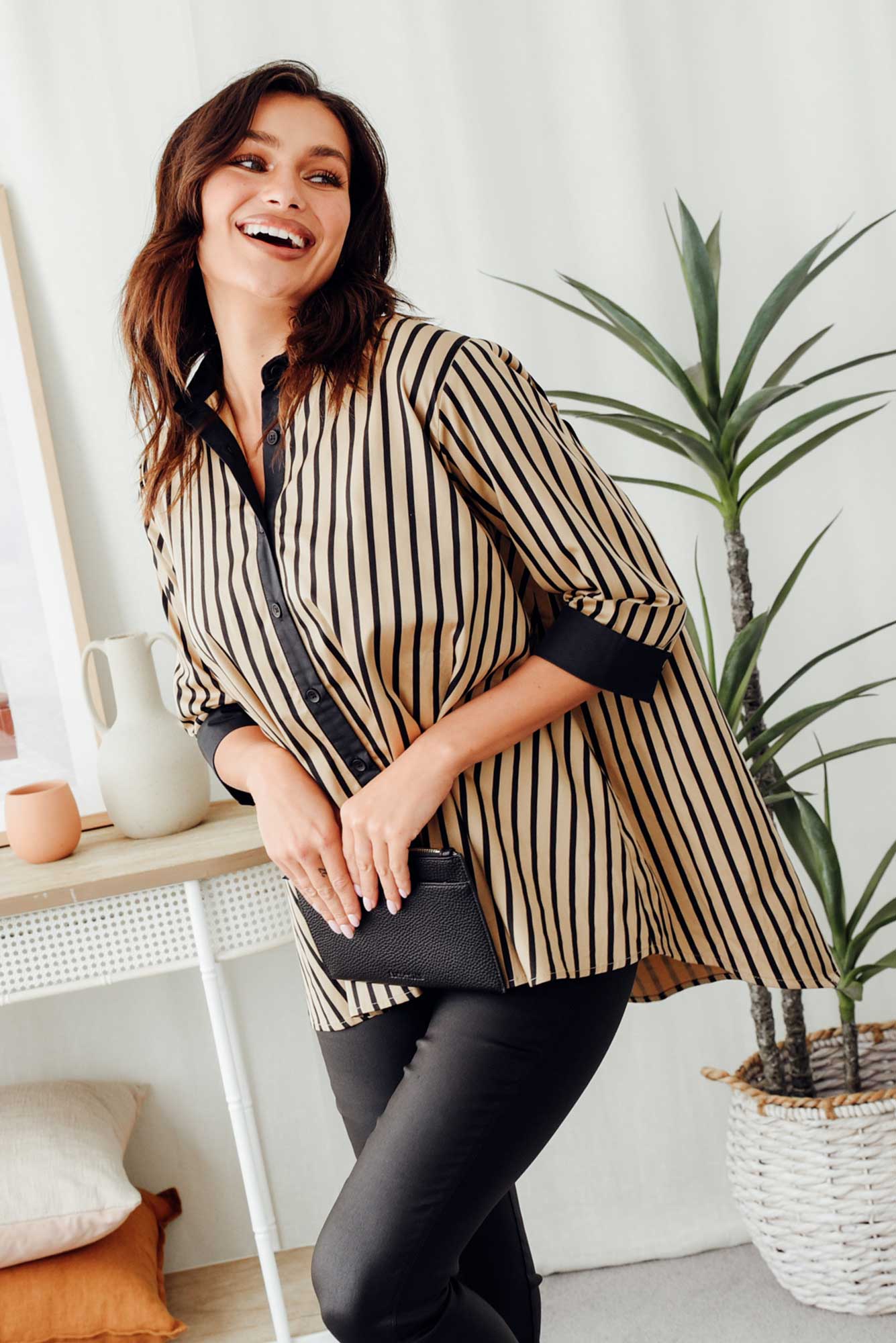 Knightley Black Stripe Cotton Shirt