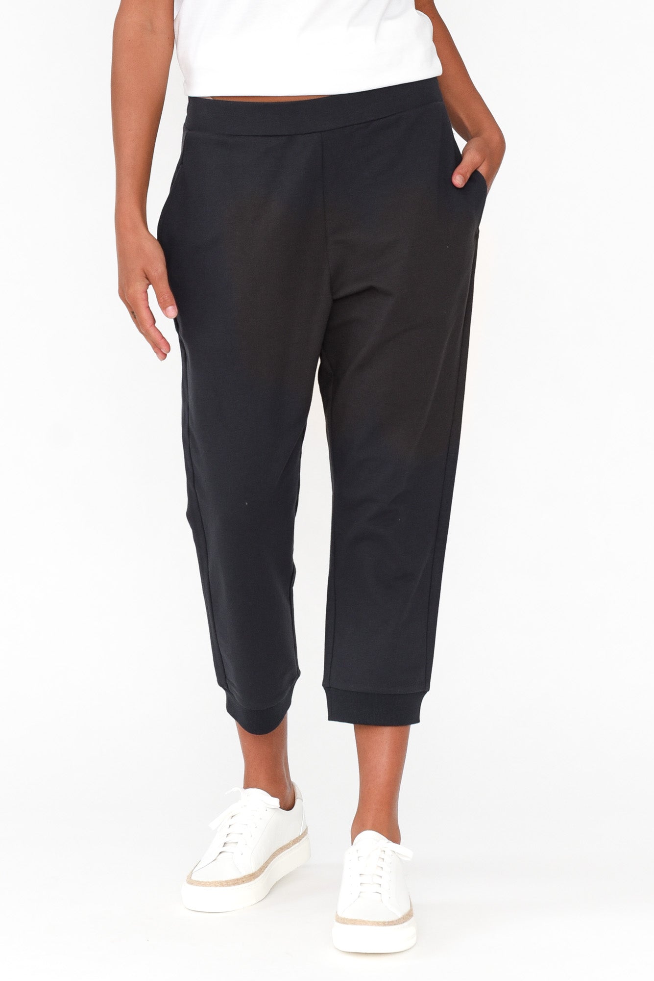 Tasha Charcoal Cotton Blend Jogger Pant