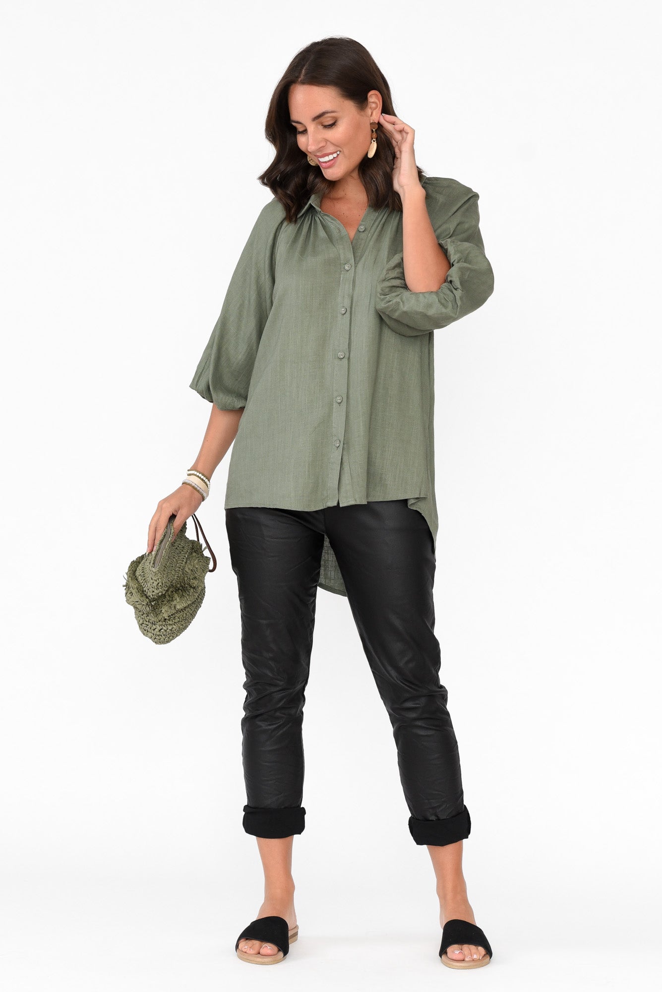 Amirah Khaki Button Up Shirt