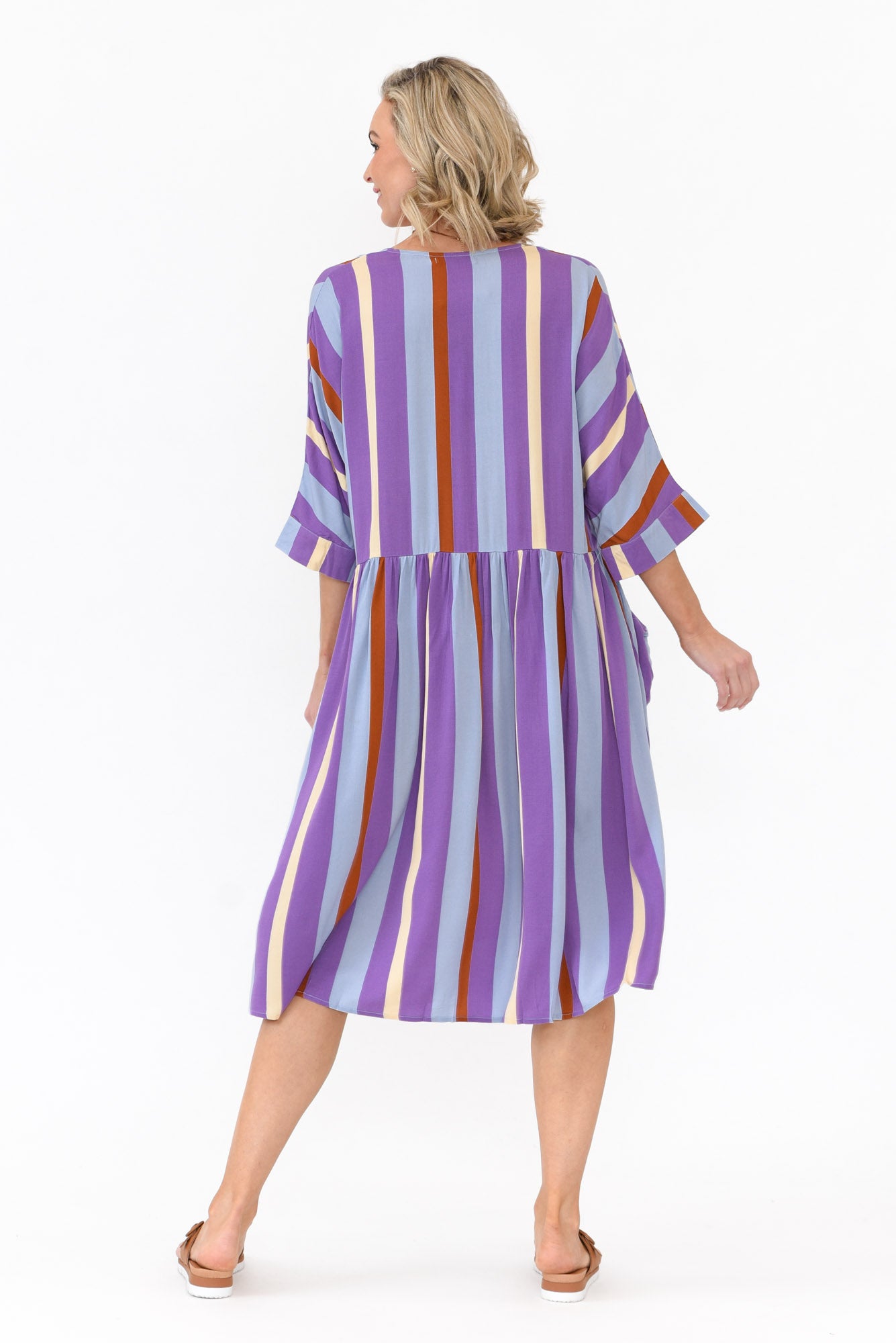 Electra Purple Stripe Pocket Dress