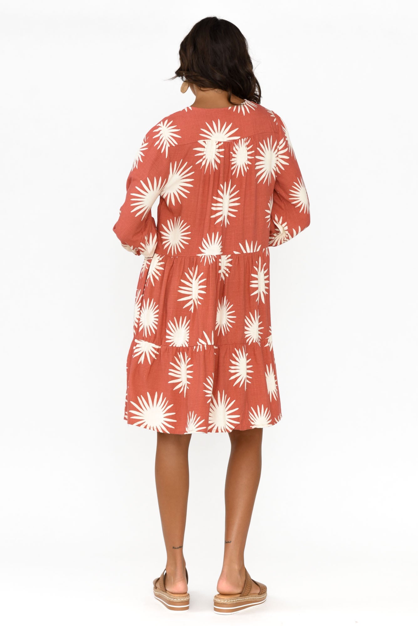 Bridie Rust Flower Tier Dress
