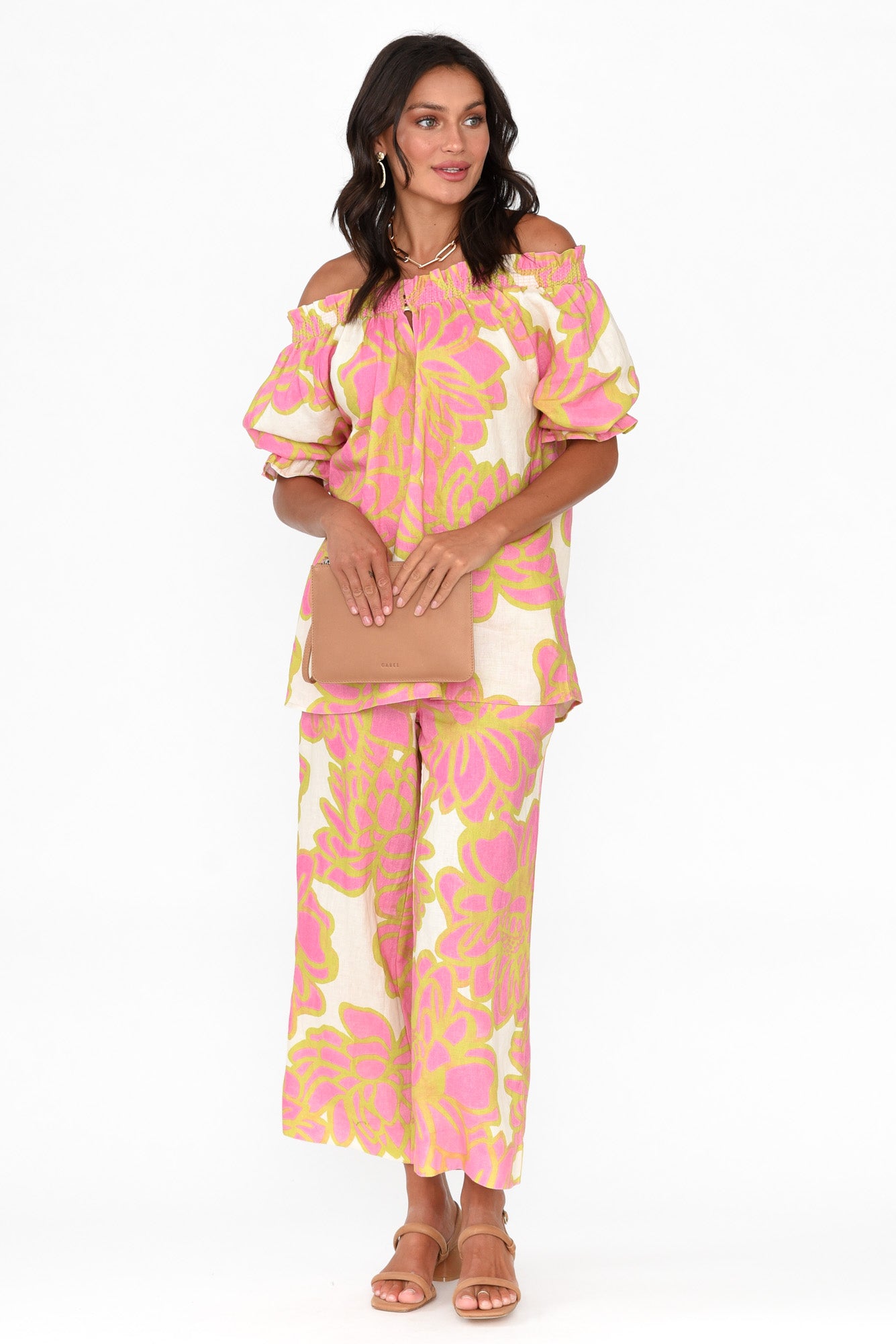 Drew Pink Lotus Linen Top