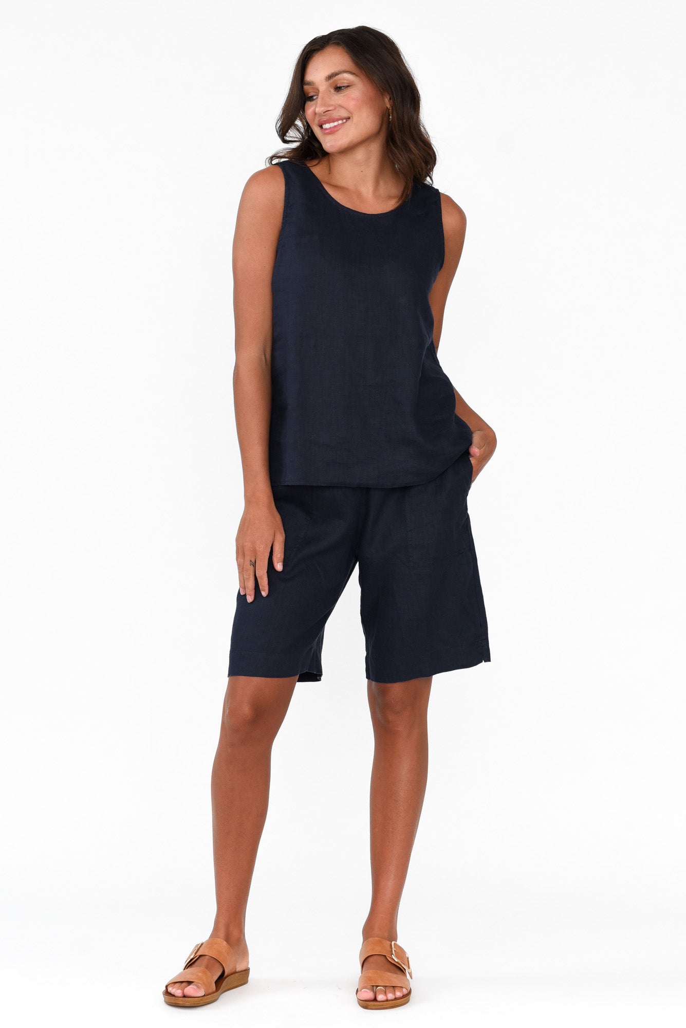 Aster Navy Linen Short