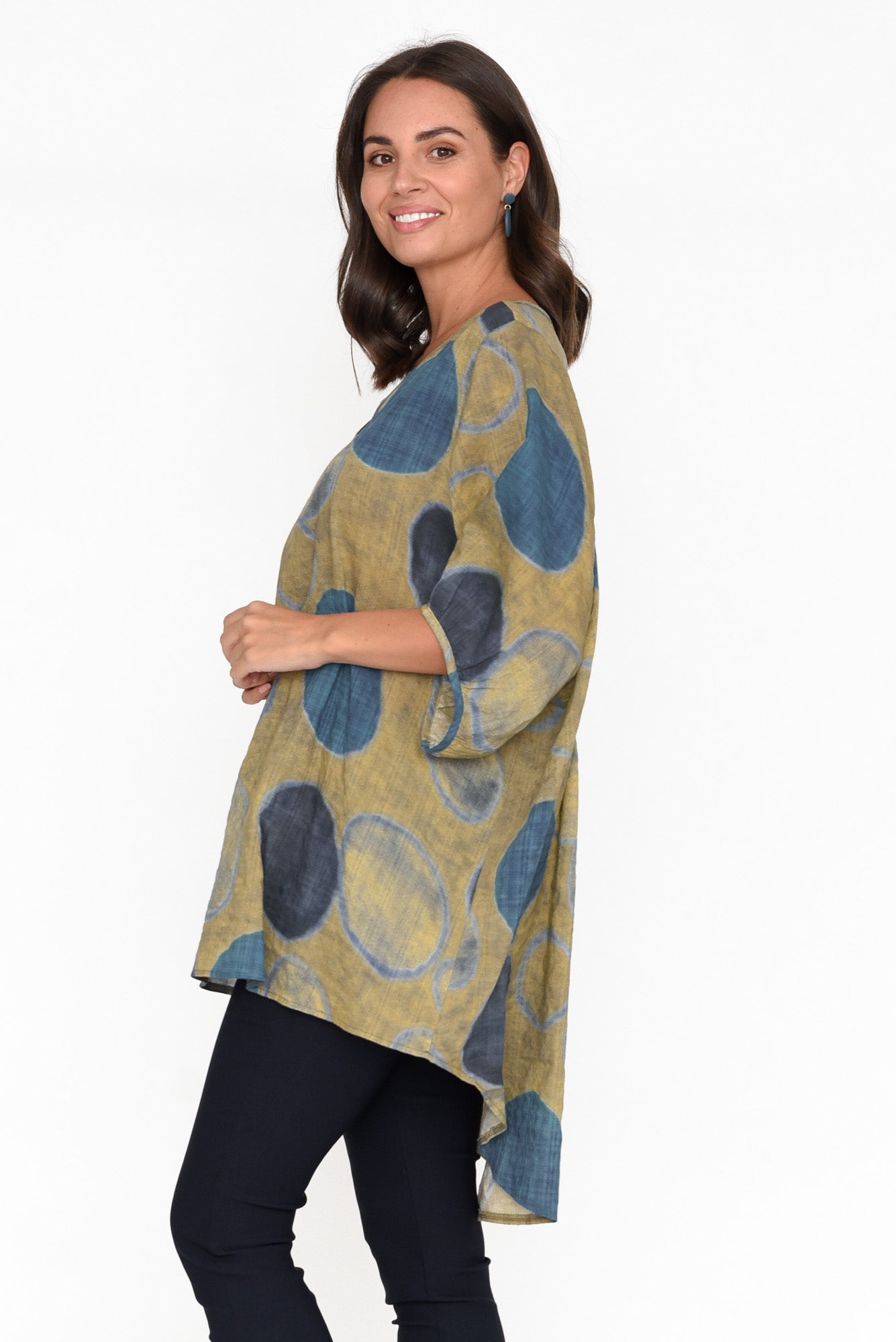 Abra Blue Spot Oversized Top