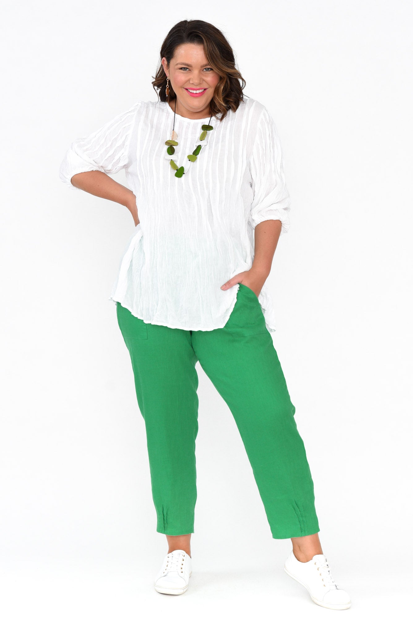 Tatum Green Linen Pant