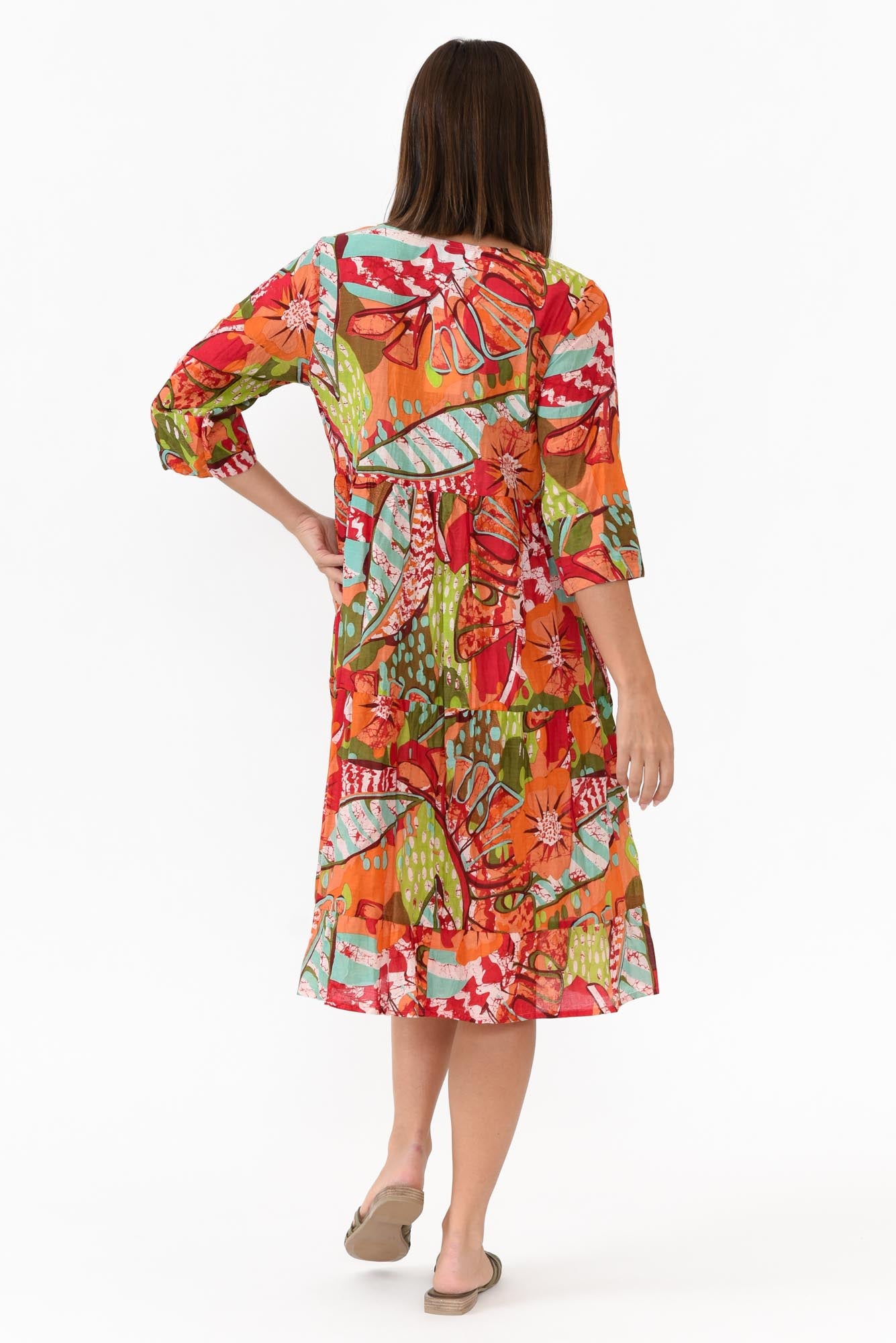 Layla Green Jungle Crinkle Cotton Dress