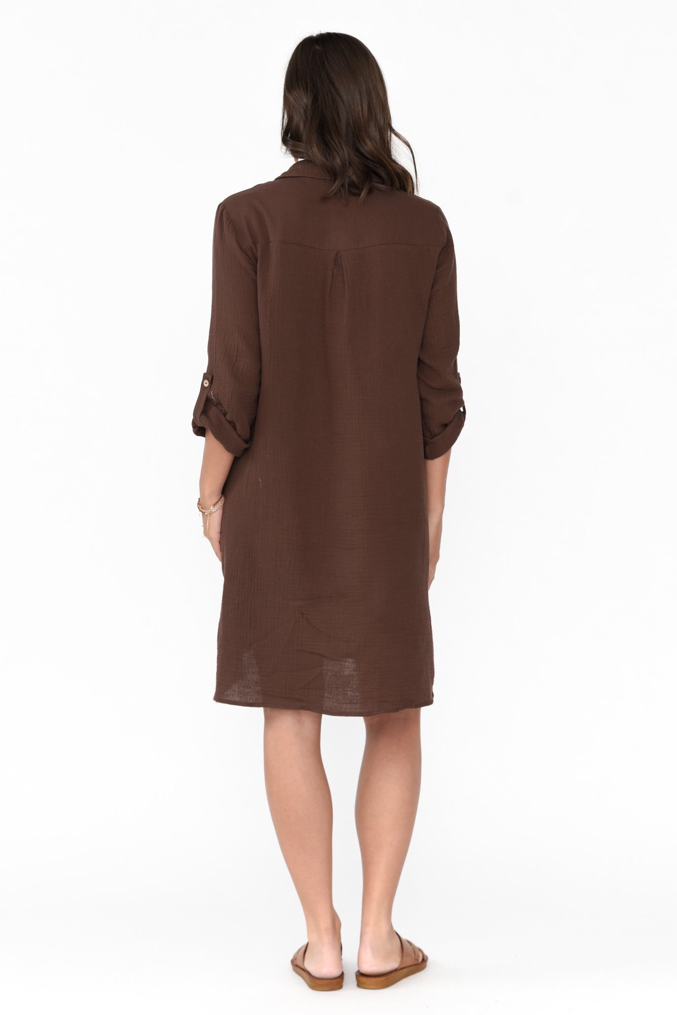 Byron Chocolate Cotton Shirt Dress