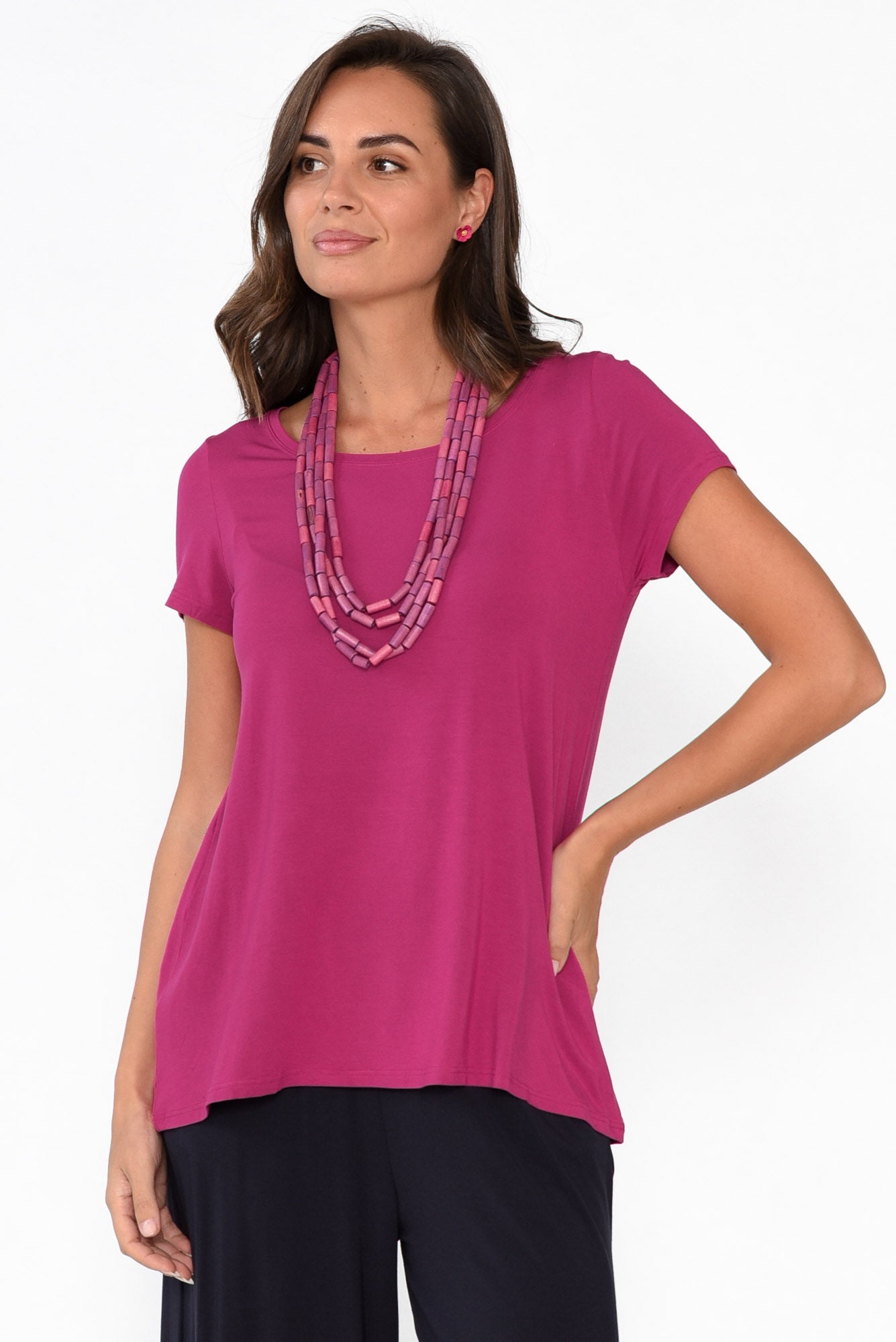 Fuchsia Micro Modal Swing Tee