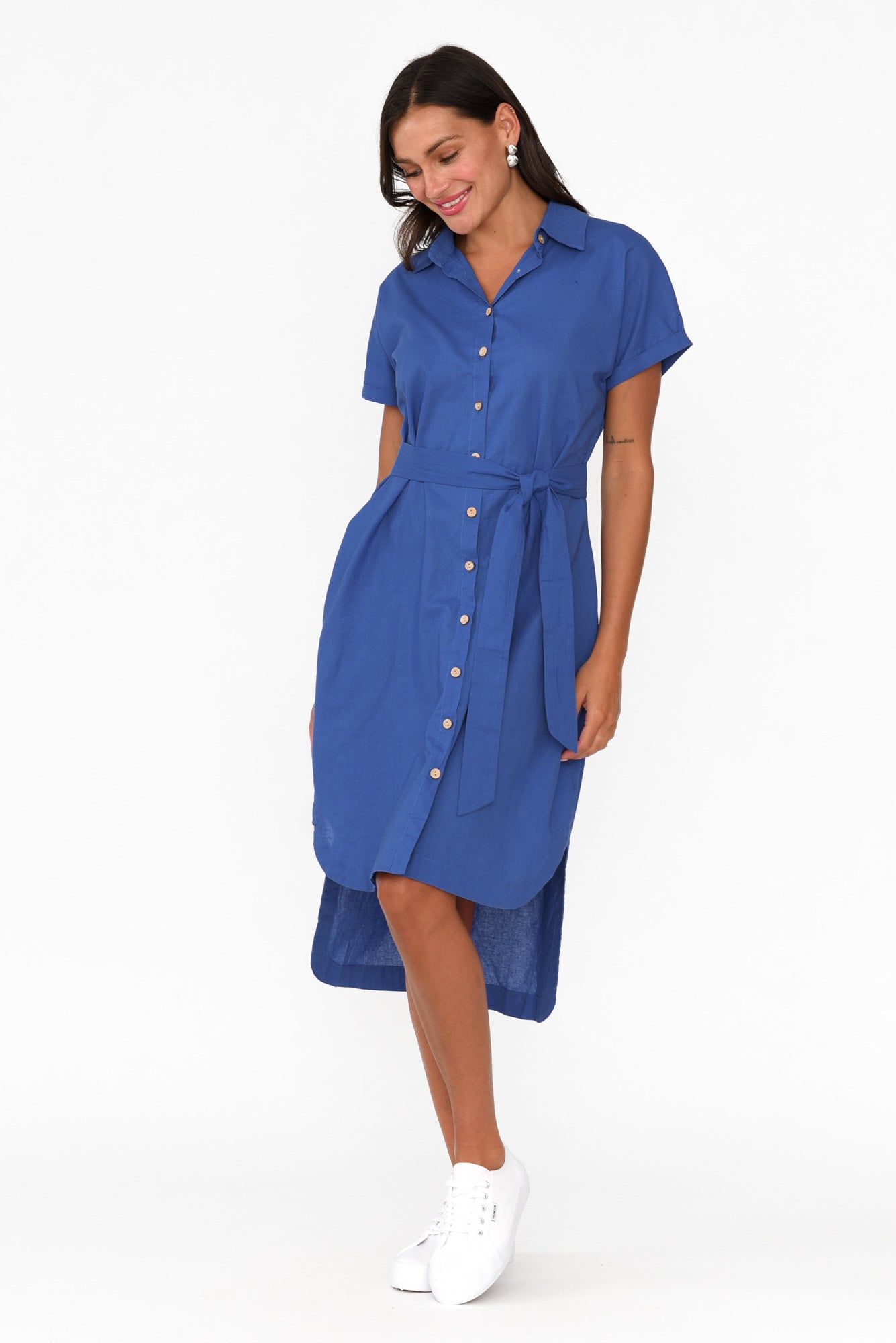 Mareli Cobalt Linen Blend Dress