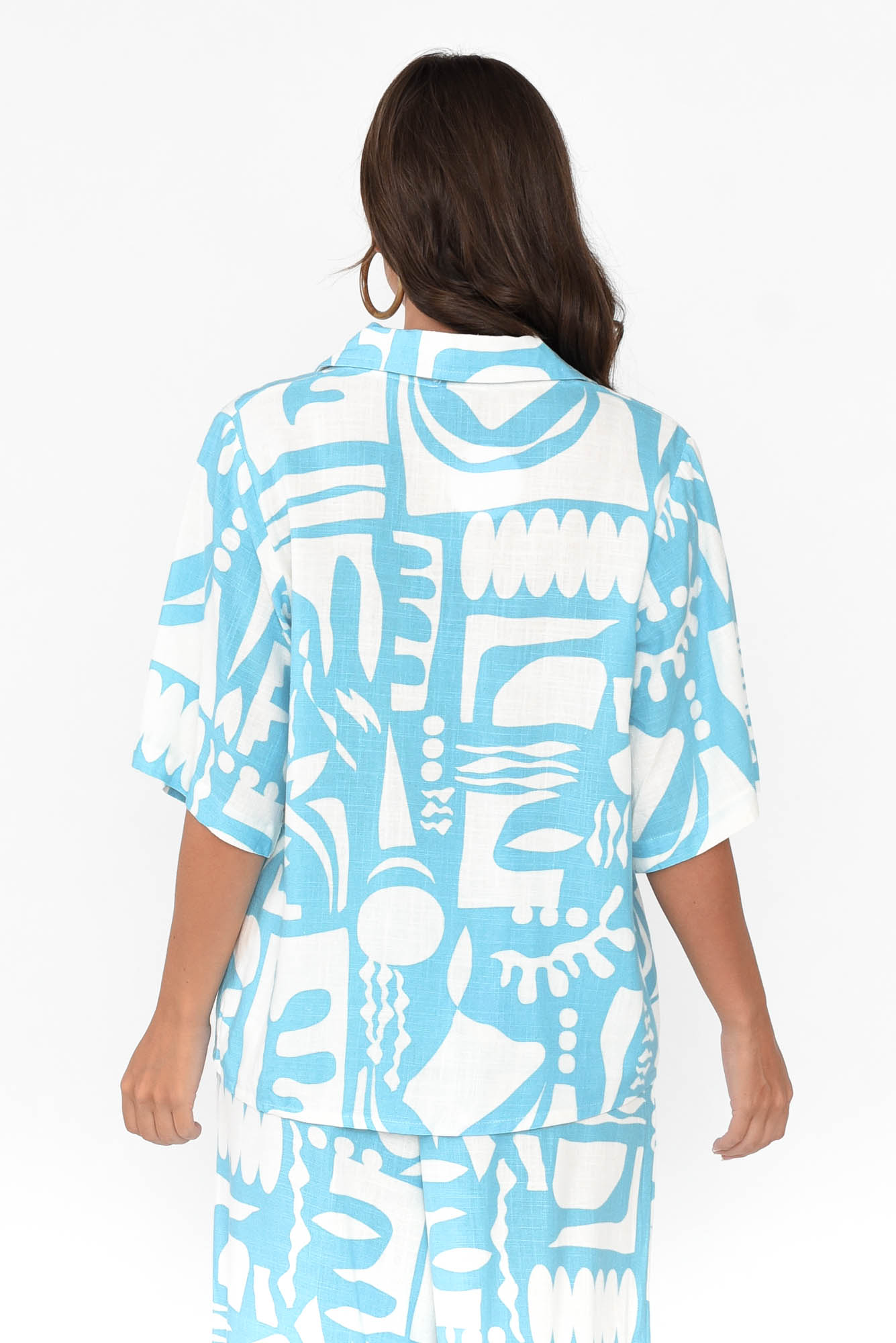 Emberly Blue Abstract Shirt