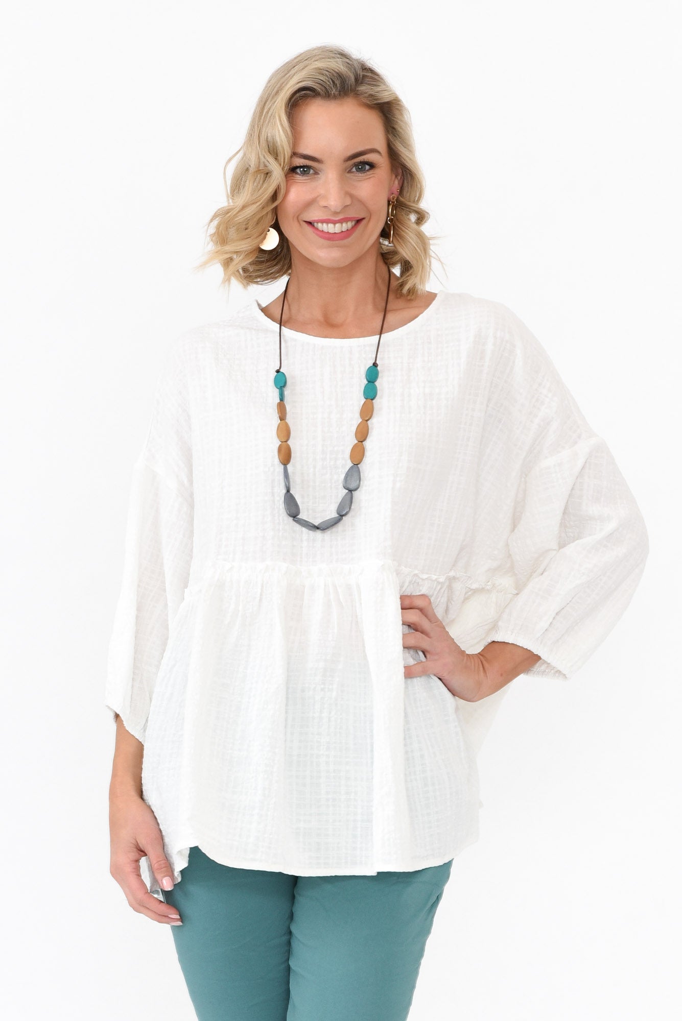 Braun White Cotton Top