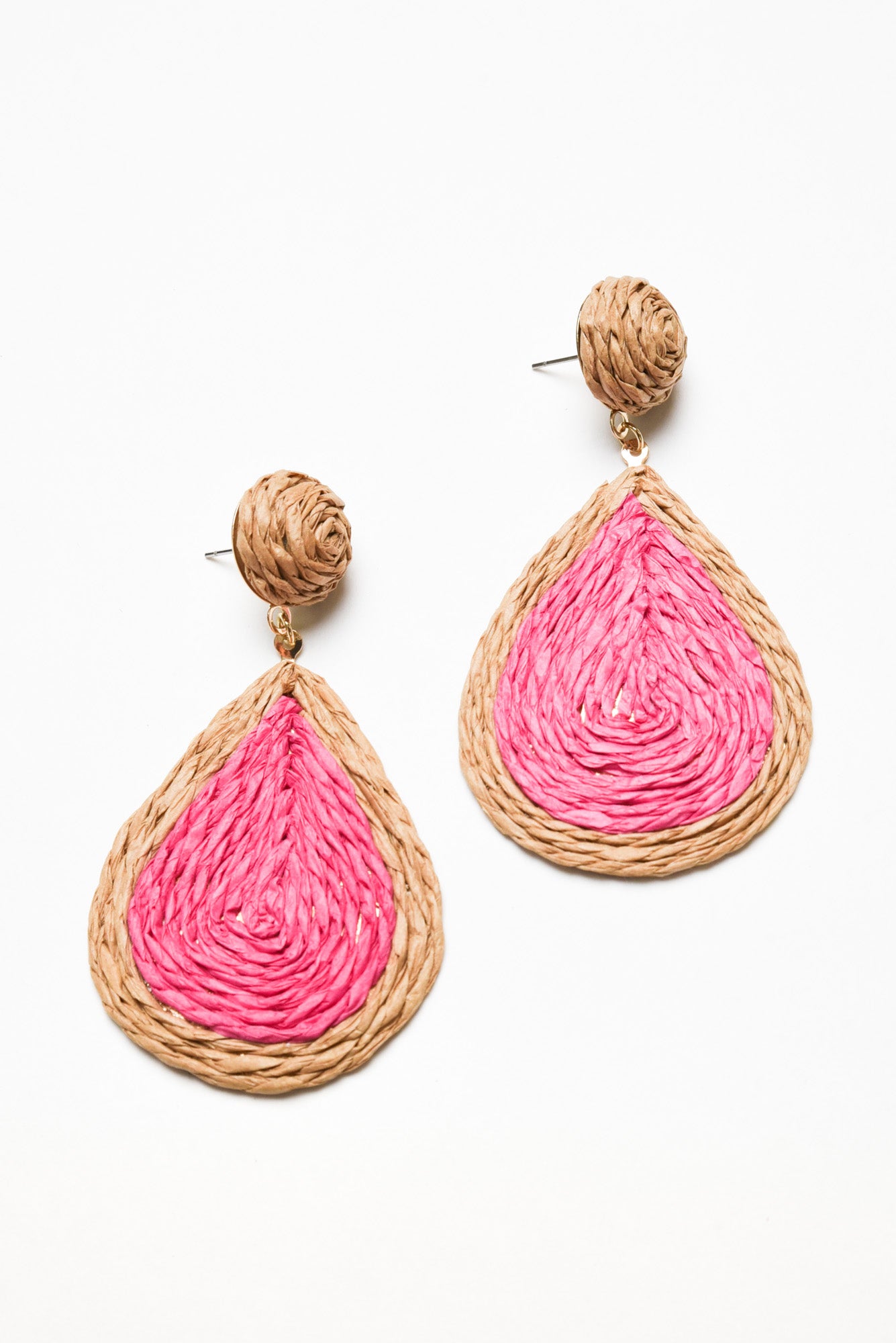 Gerdy Fuchsia Raffia Drop Earring