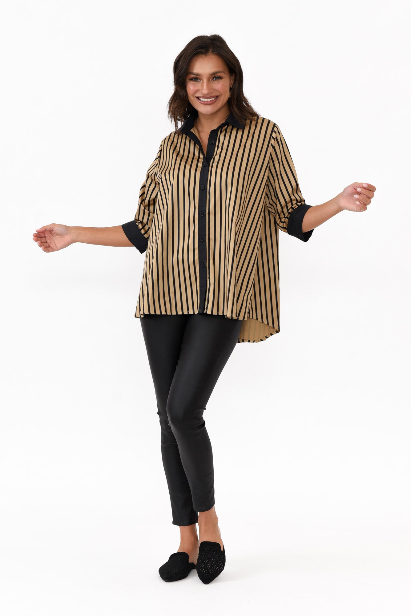Knightley Black Stripe Cotton Shirt