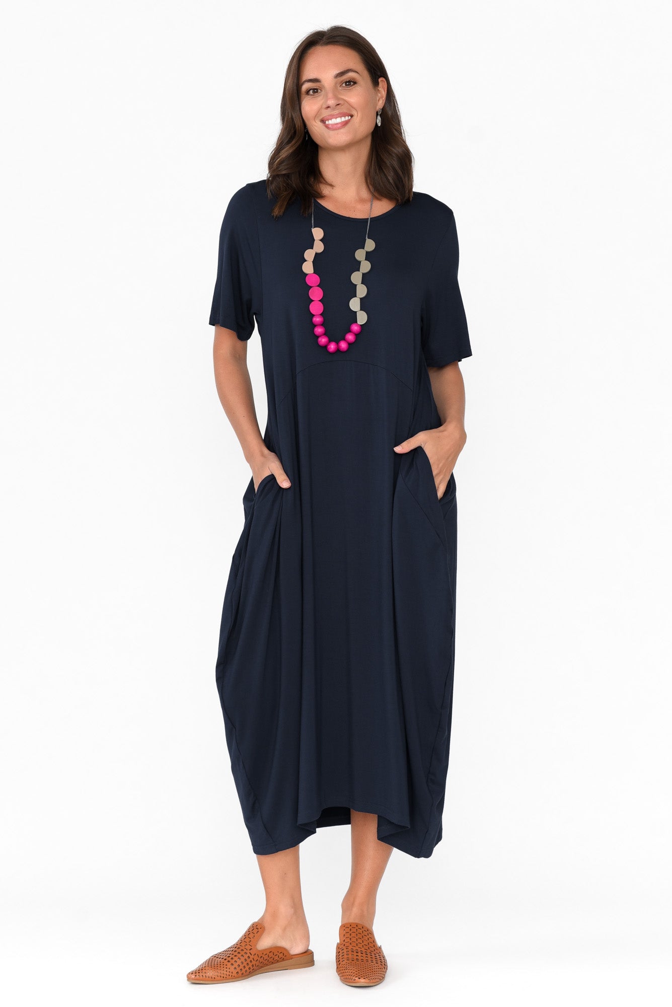 Samiya Navy Bamboo Dress