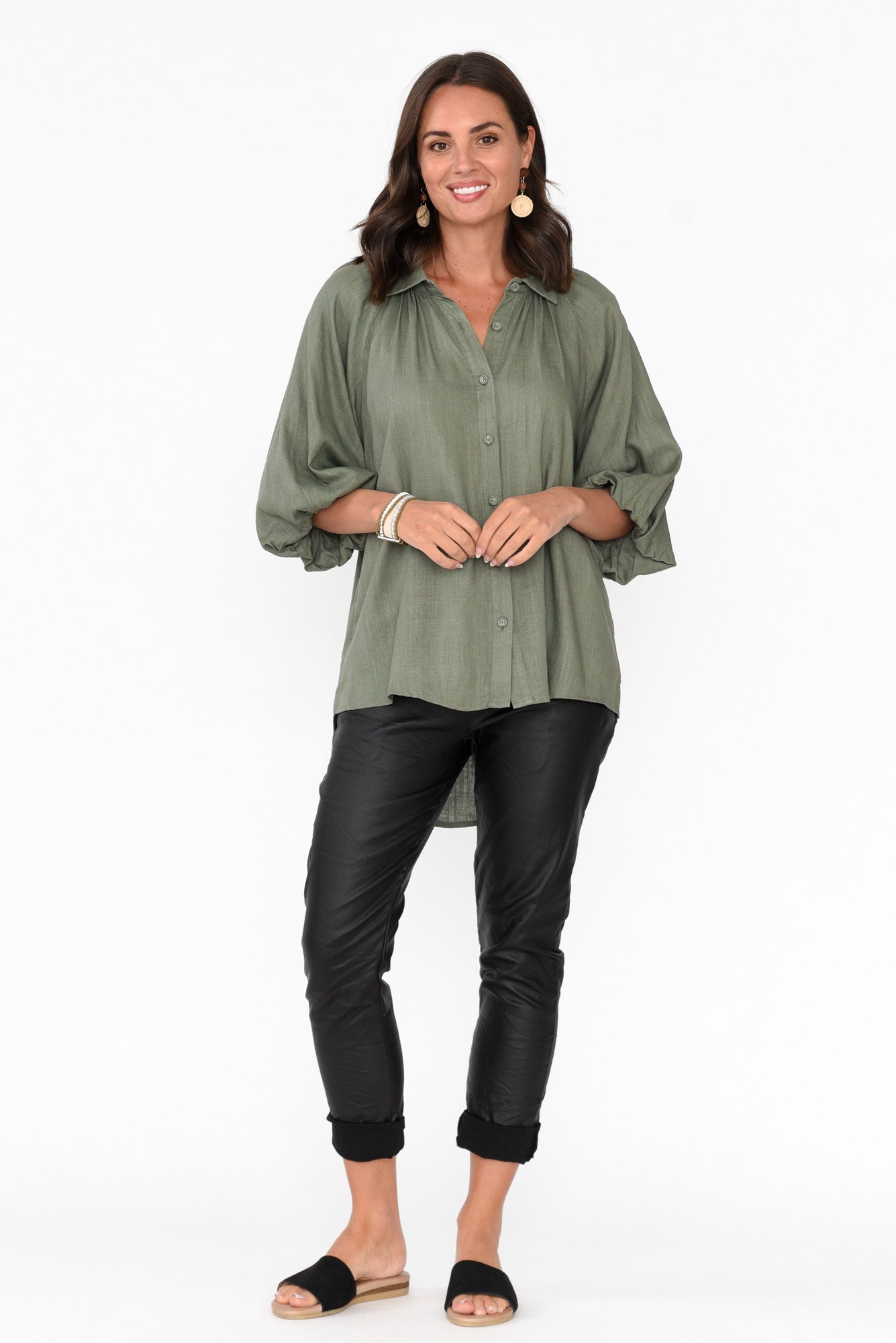 Amirah Khaki Button Up Shirt
