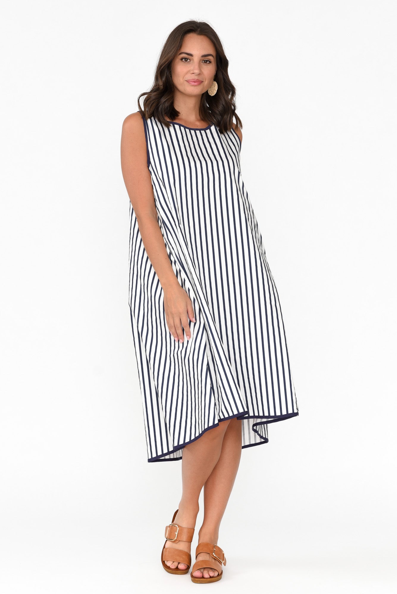 Artemis White Stripe Cotton Dress
