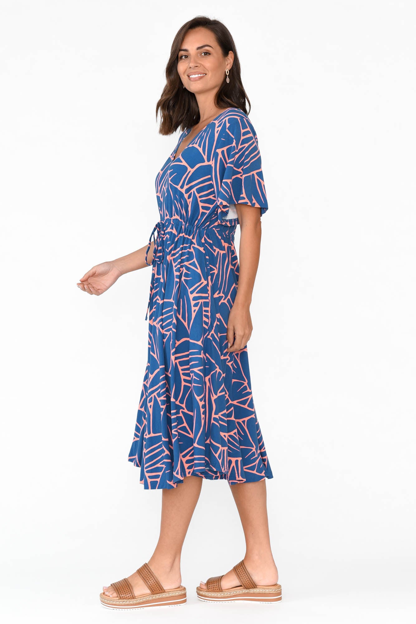 Billine Blue Leaf Bamboo Dress