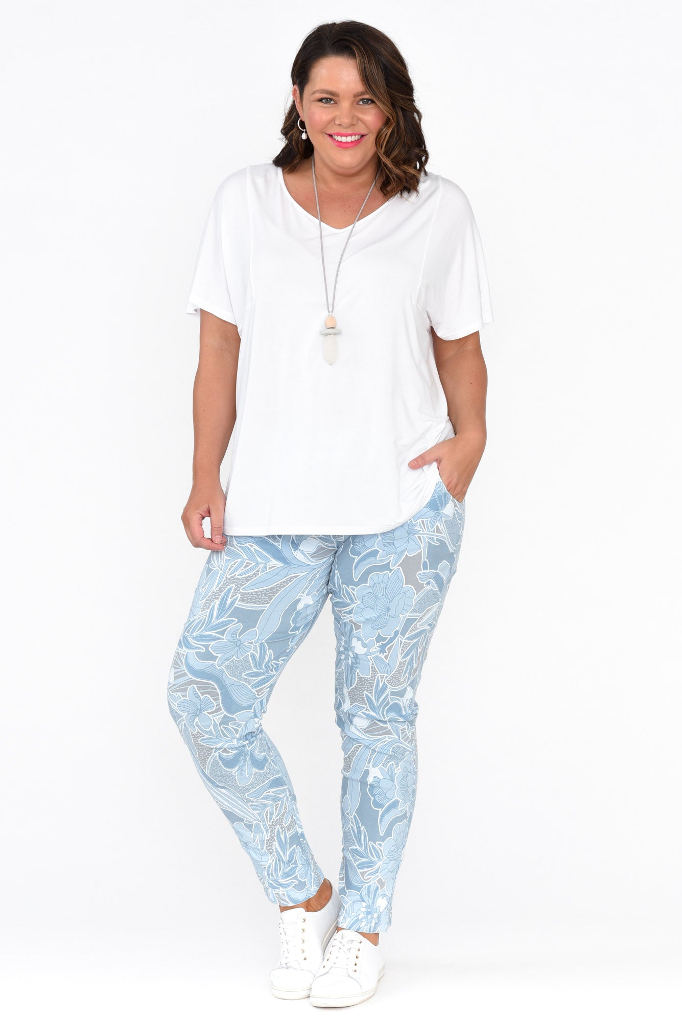 Ivy White Micro Modal Swing Tee