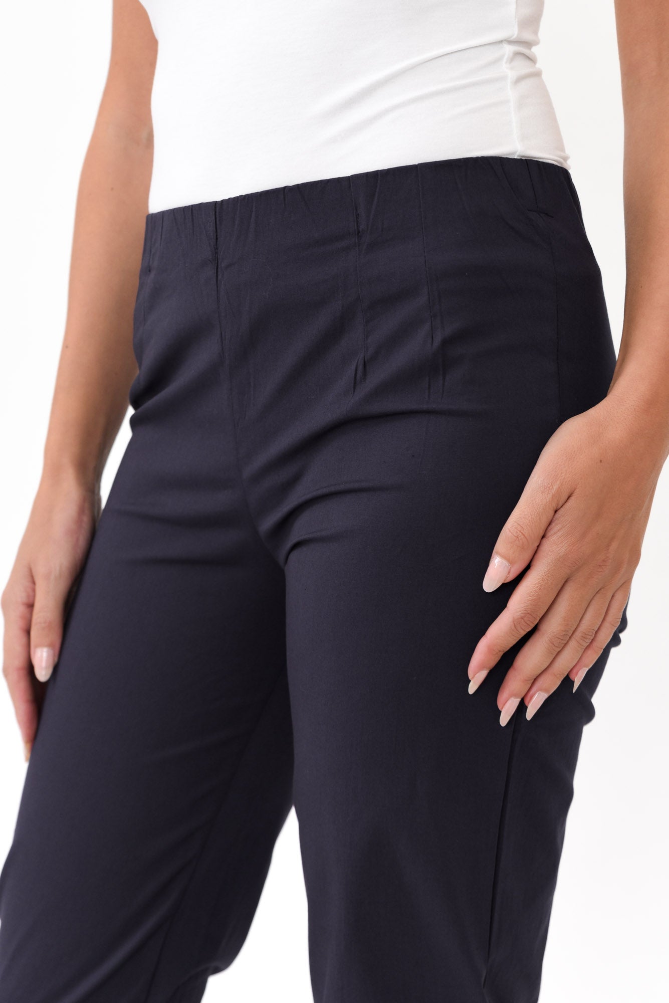 Devon Navy Cotton Stretch Pant