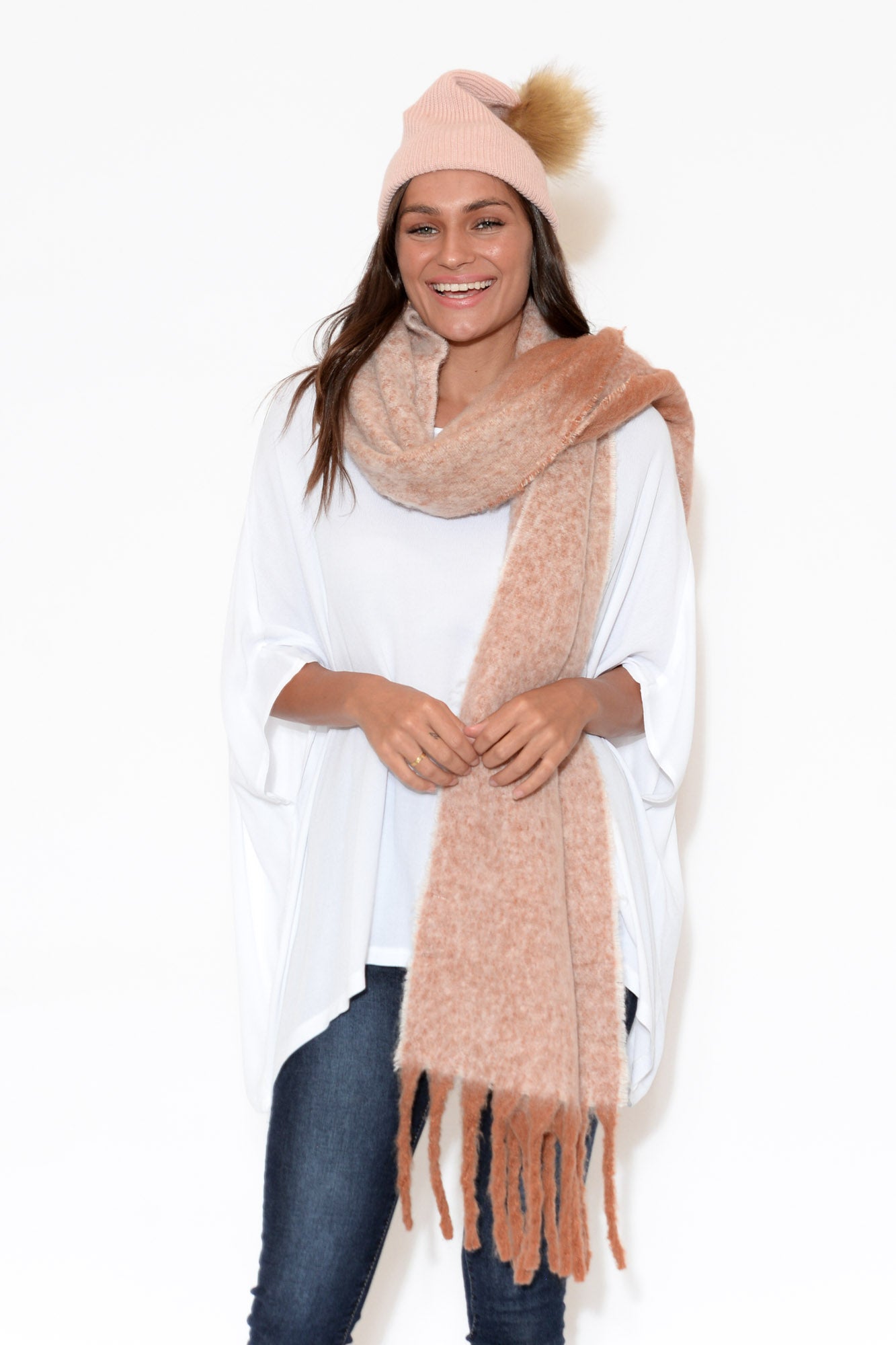 Paulie Pink Pom Pom Beanie