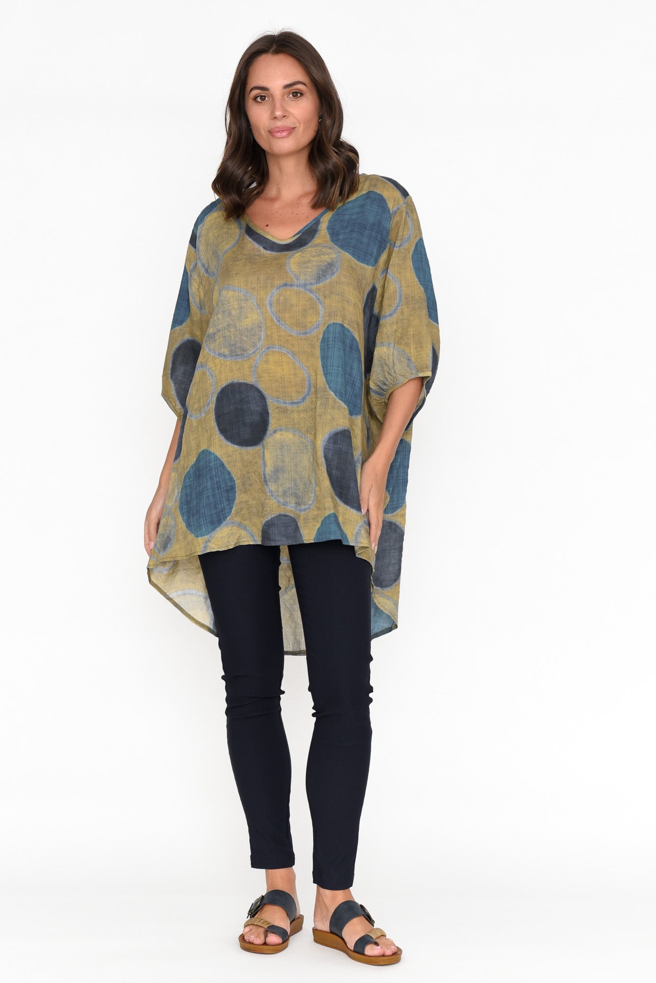 Abra Blue Spot Oversized Top