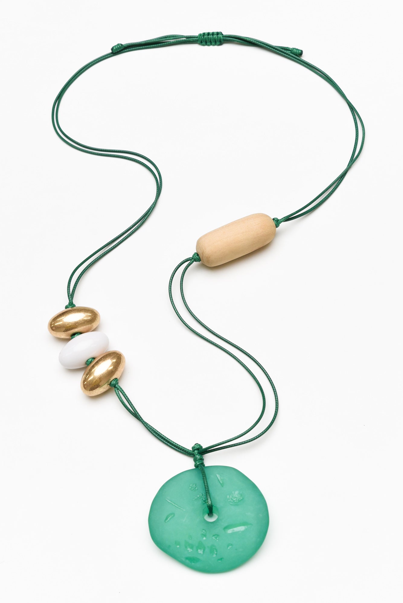 Rosalia Green Beaded Pendant Necklace