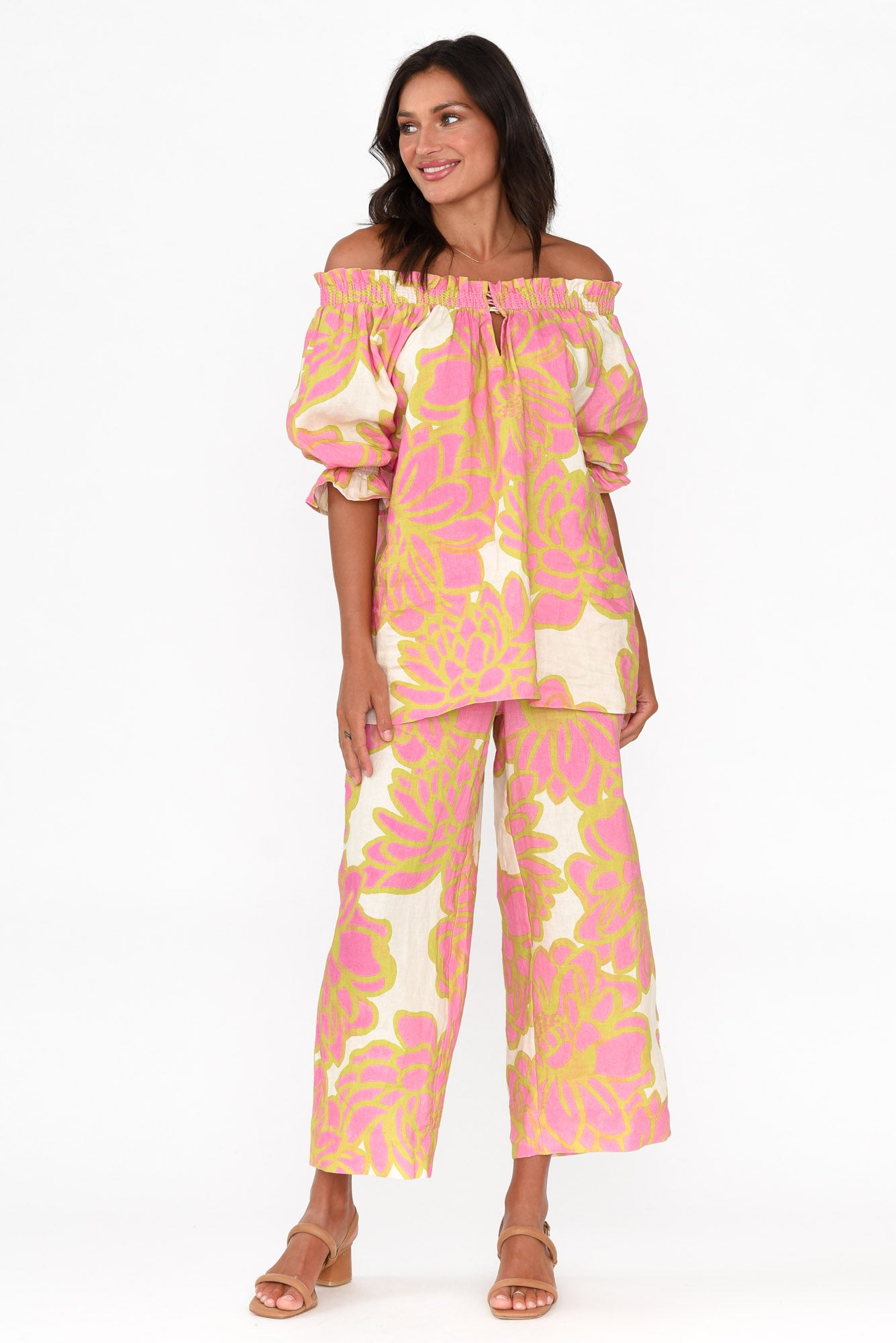 Drew Pink Lotus Linen Top