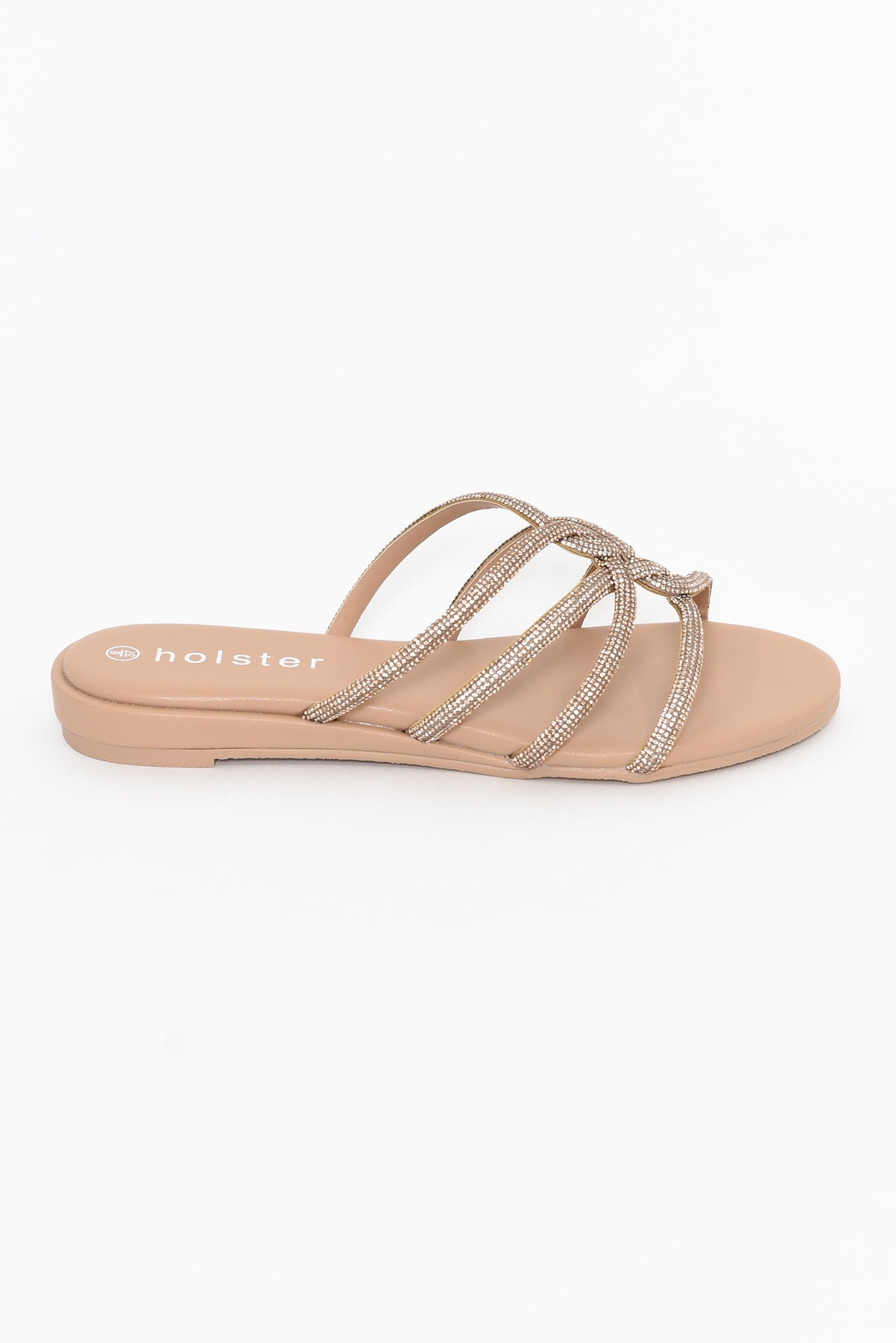 Sundance Rose Gold Diamante Strappy Sandal