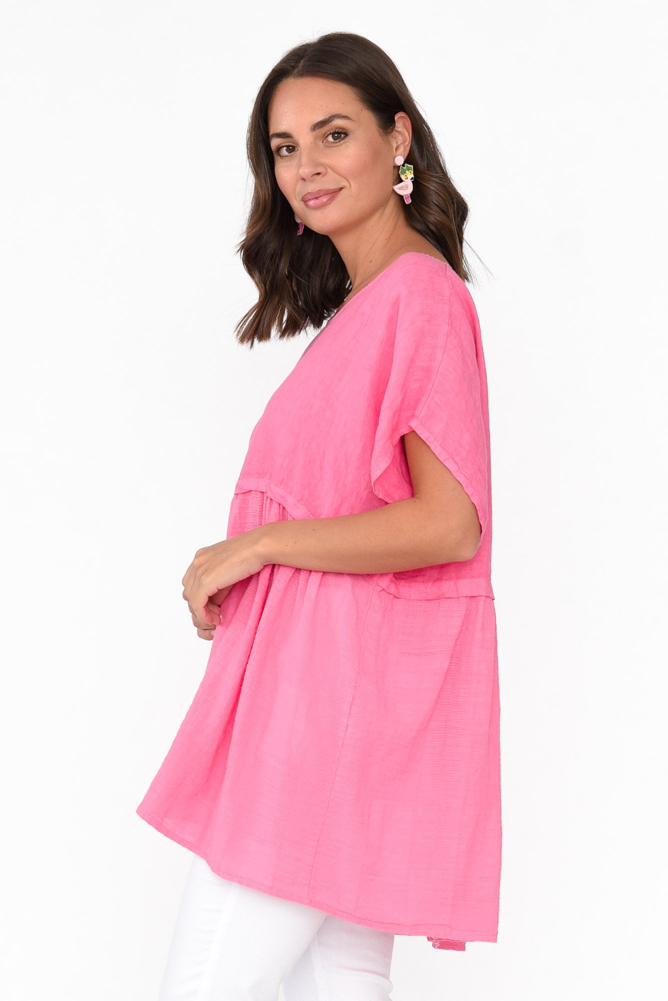 Sabre Pink Linen Top