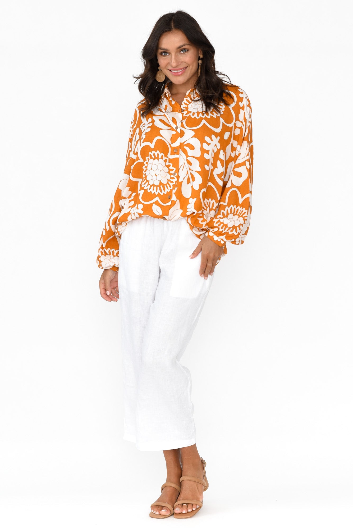 Milano Orange Garden Relaxed Shirt