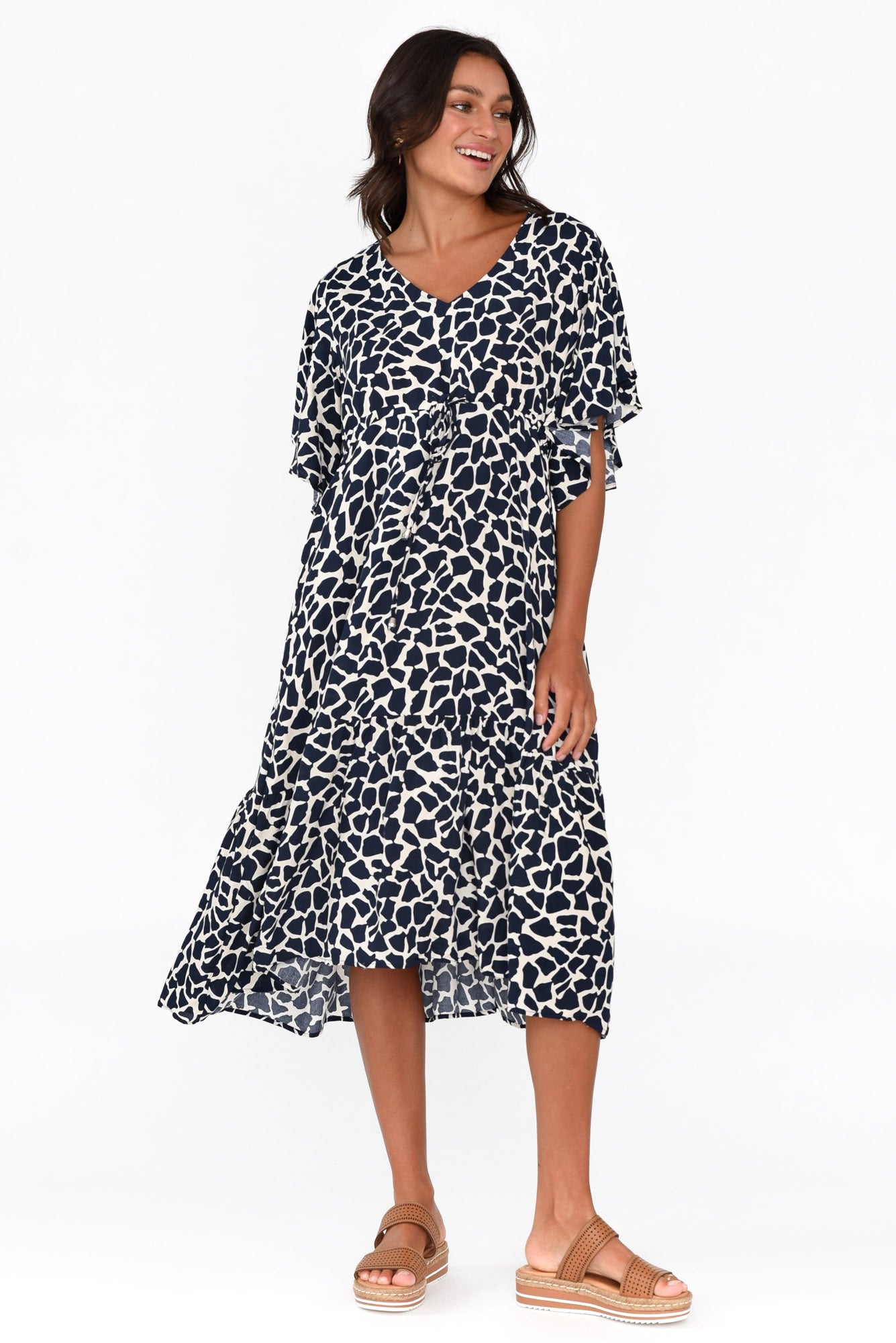 Marianna Navy Abstract Pocket Dress