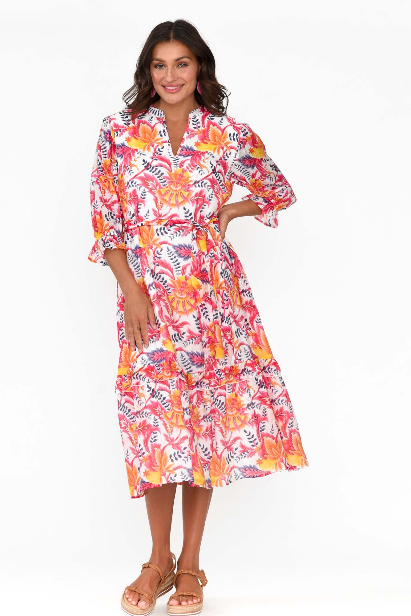 Jetta Pink Botanical Shirt Dress