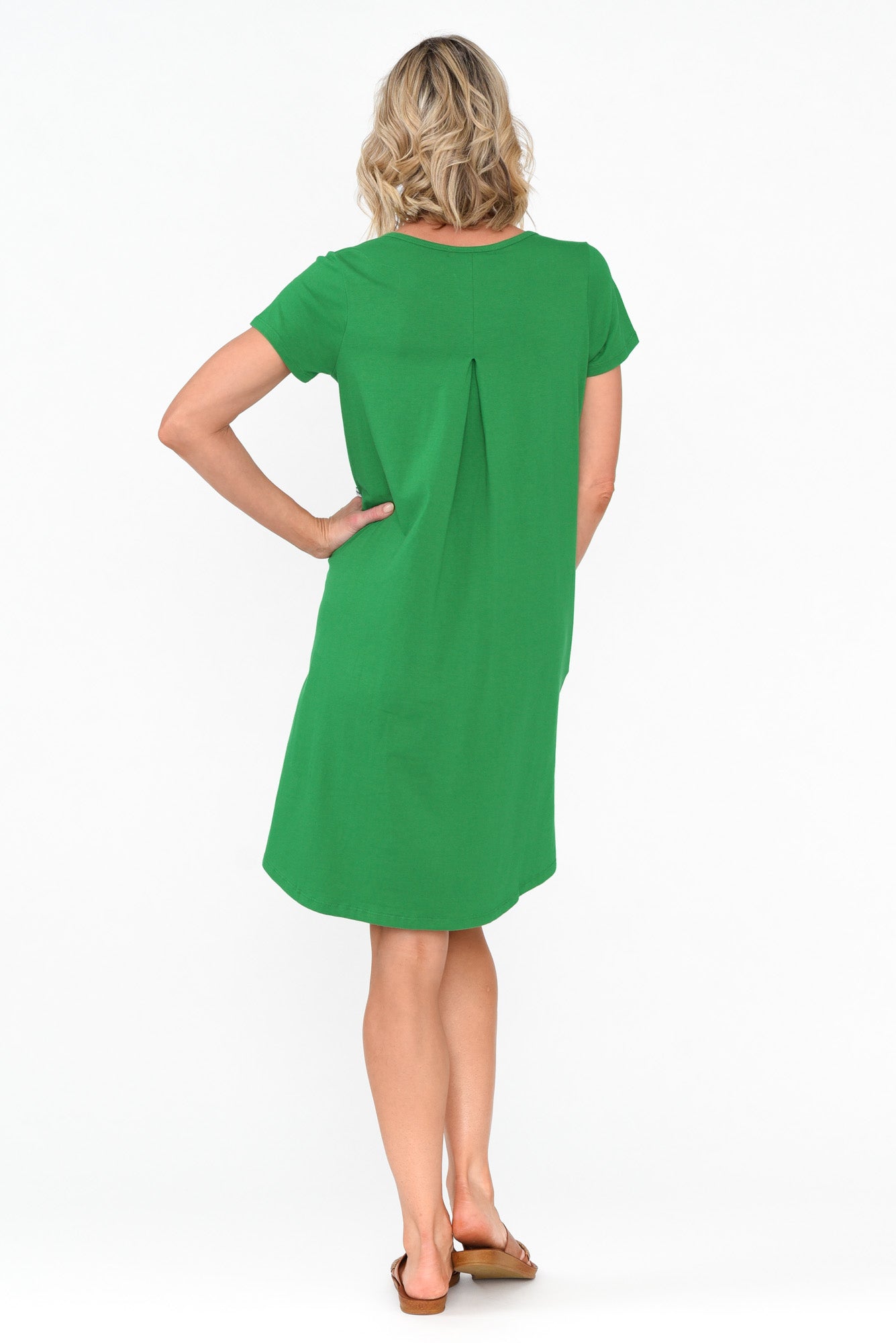 Mandy Green Cotton Tee Dress