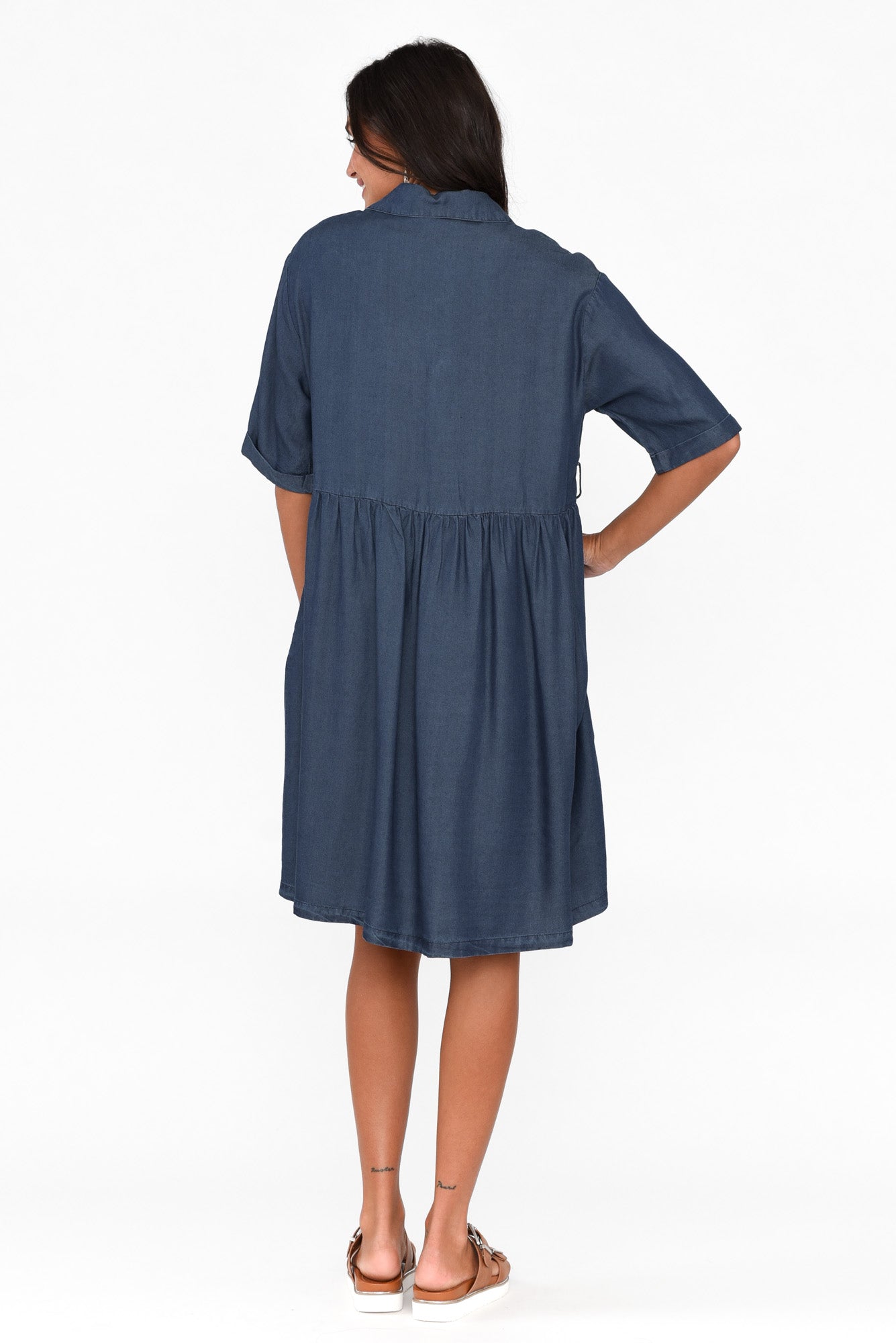 Miley Blue Denim Shirt Dress
