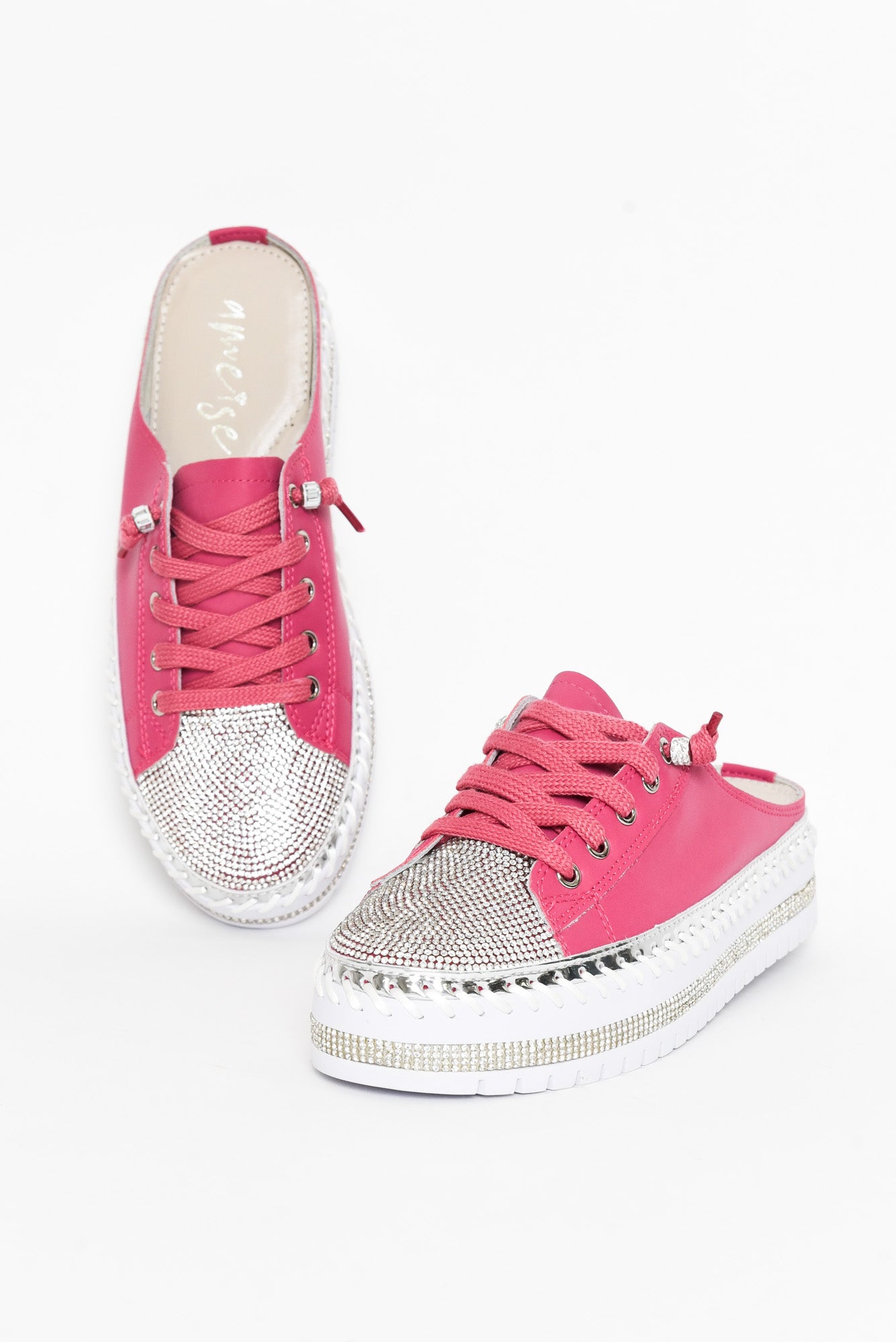 Sarah Hot Pink Leather Mule Sneaker