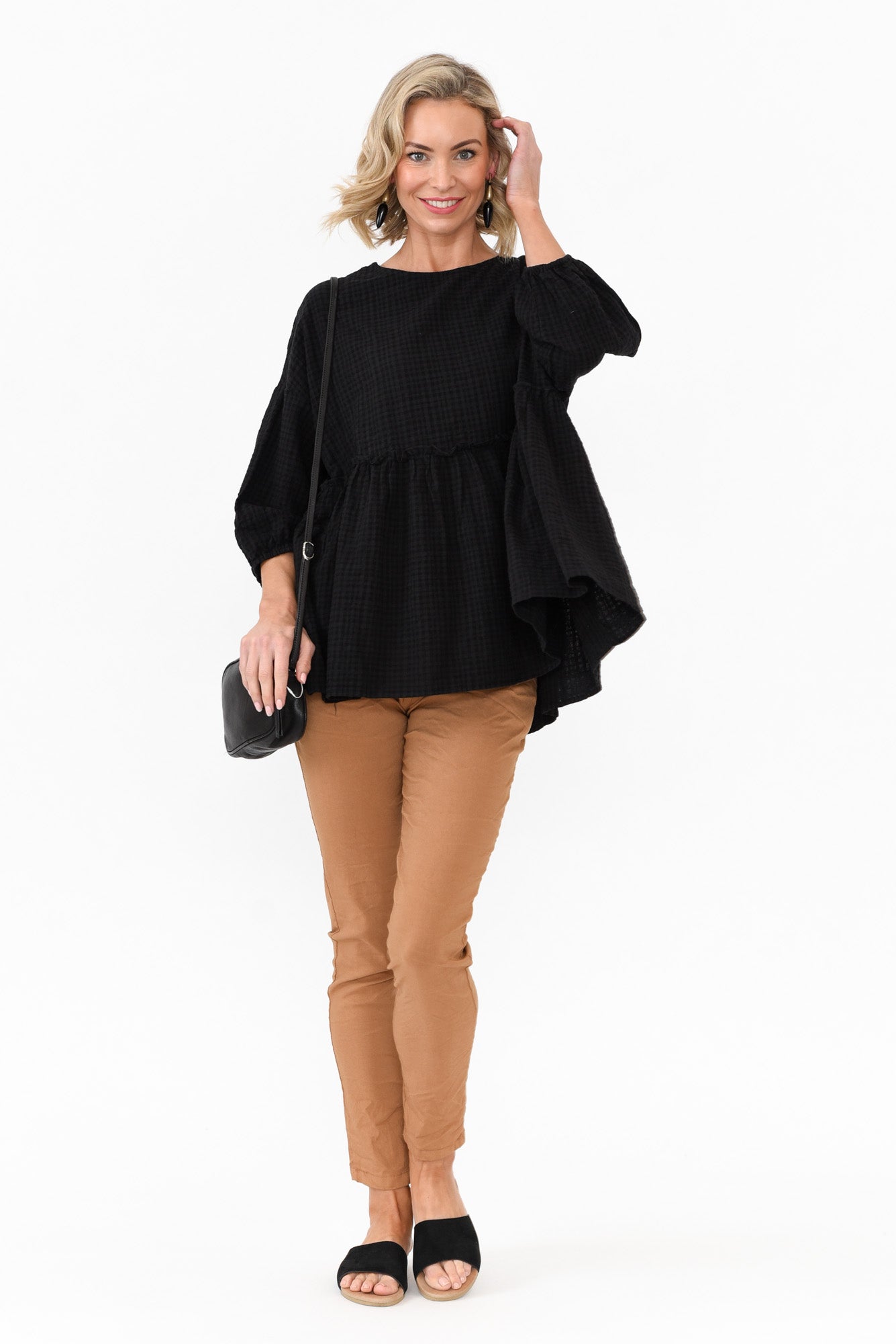 Braun Black Cotton Top