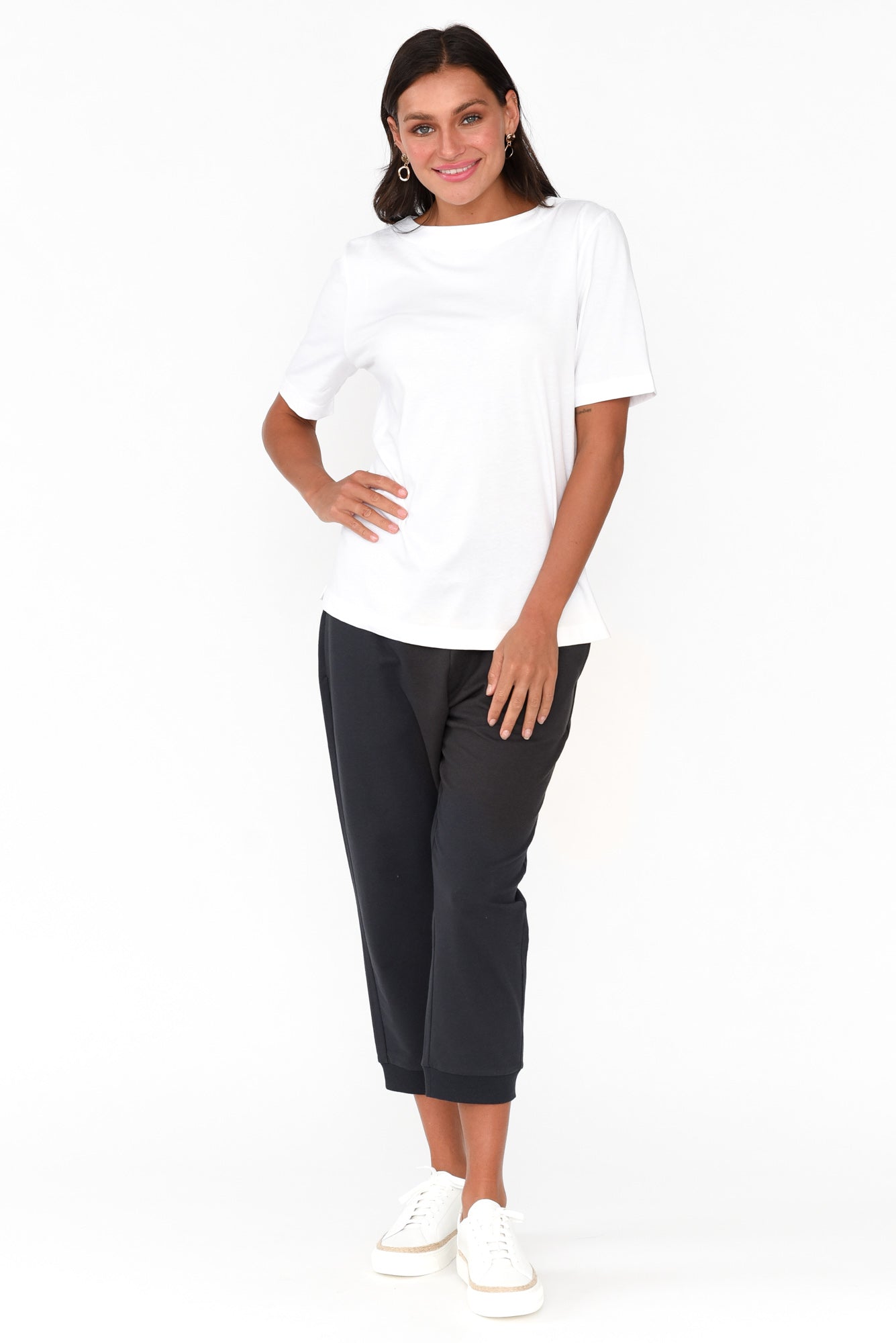 Tasha Charcoal Cotton Blend Jogger Pant