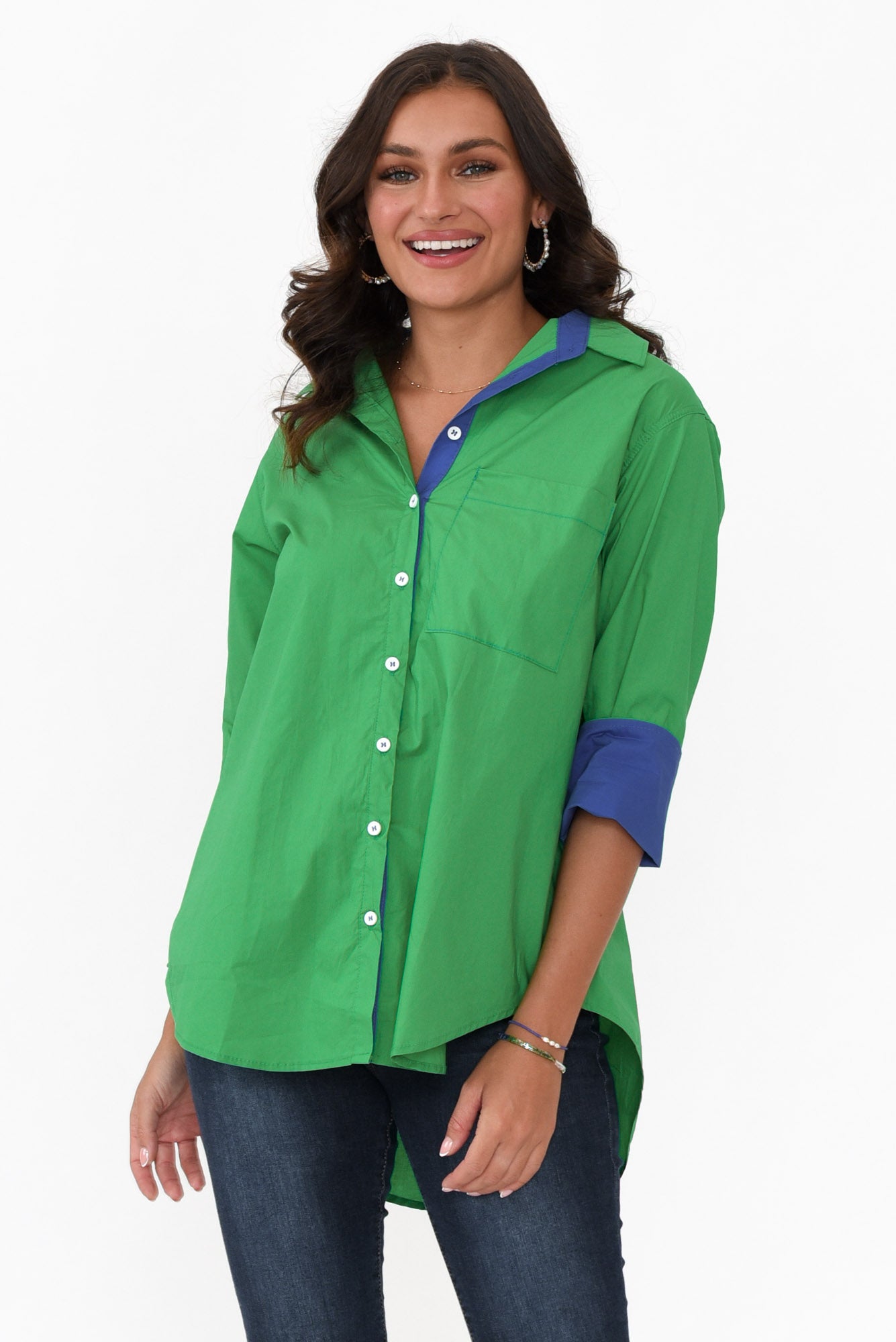 Kingsley Green Cotton Shirt