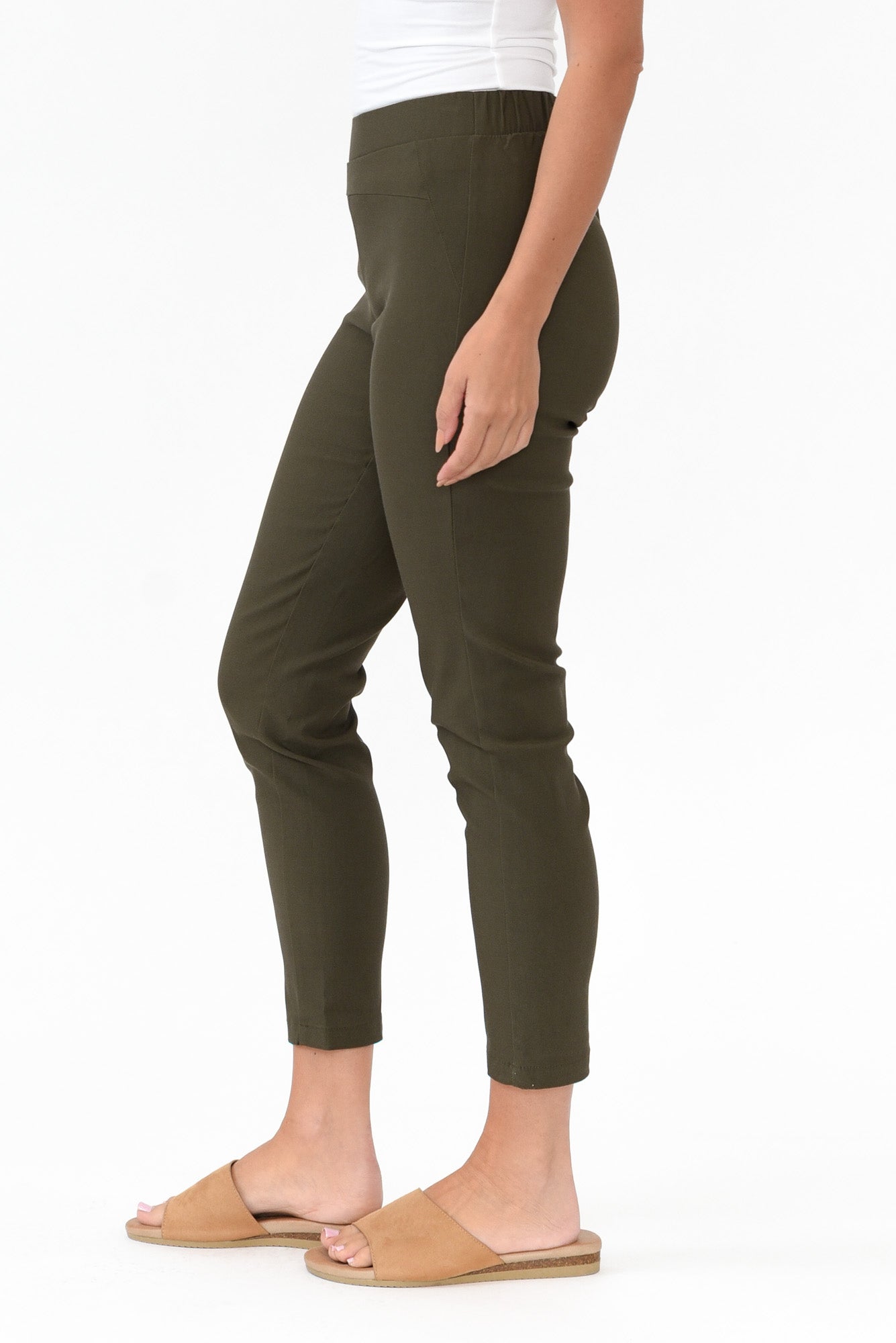 Olympia Khaki Straight 7/8 Pant
