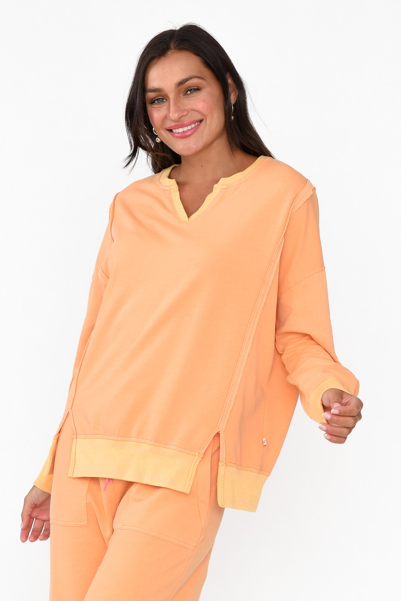 Linnea Orange V Split Jumper