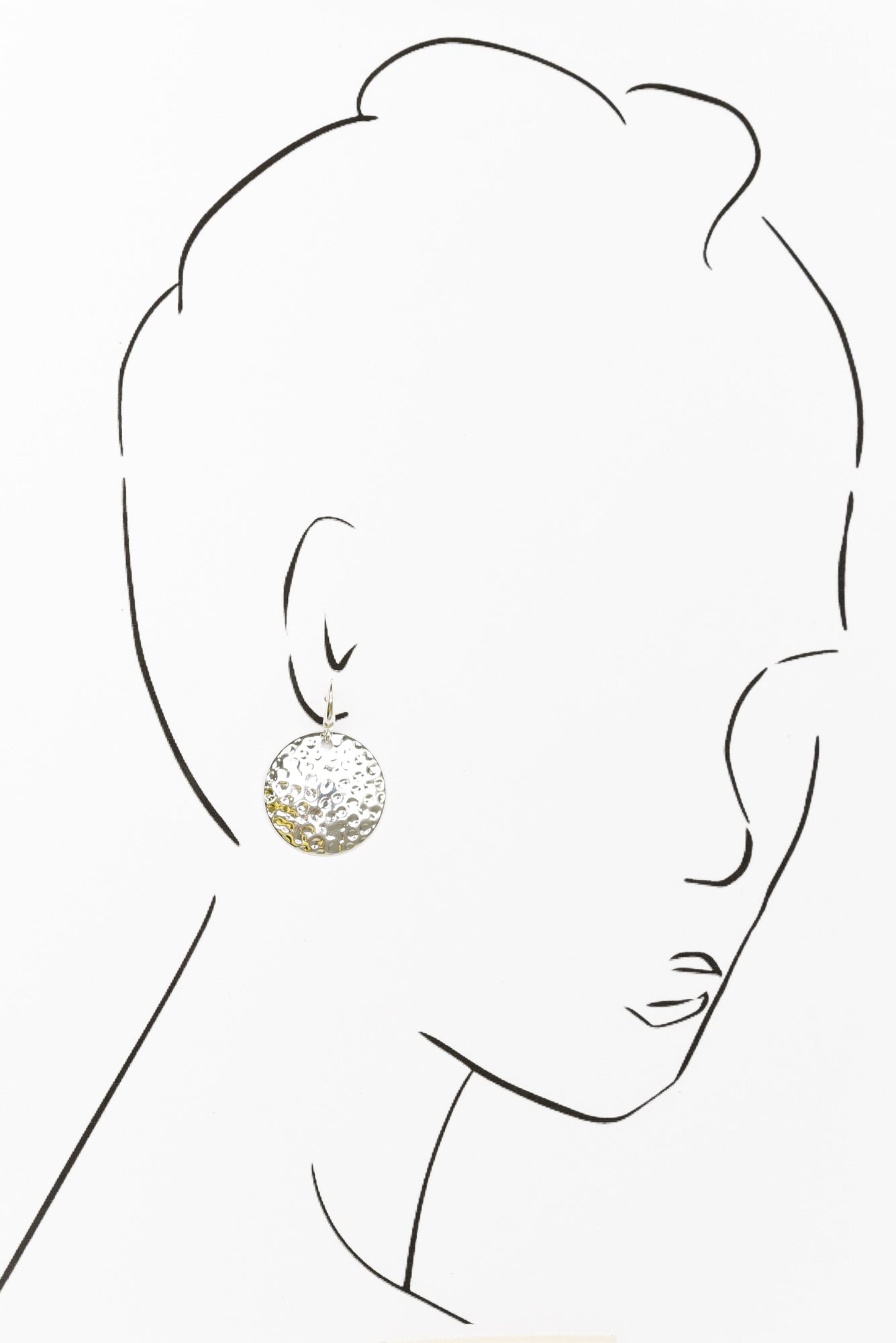 Larson Silver Beaten Disc Earring