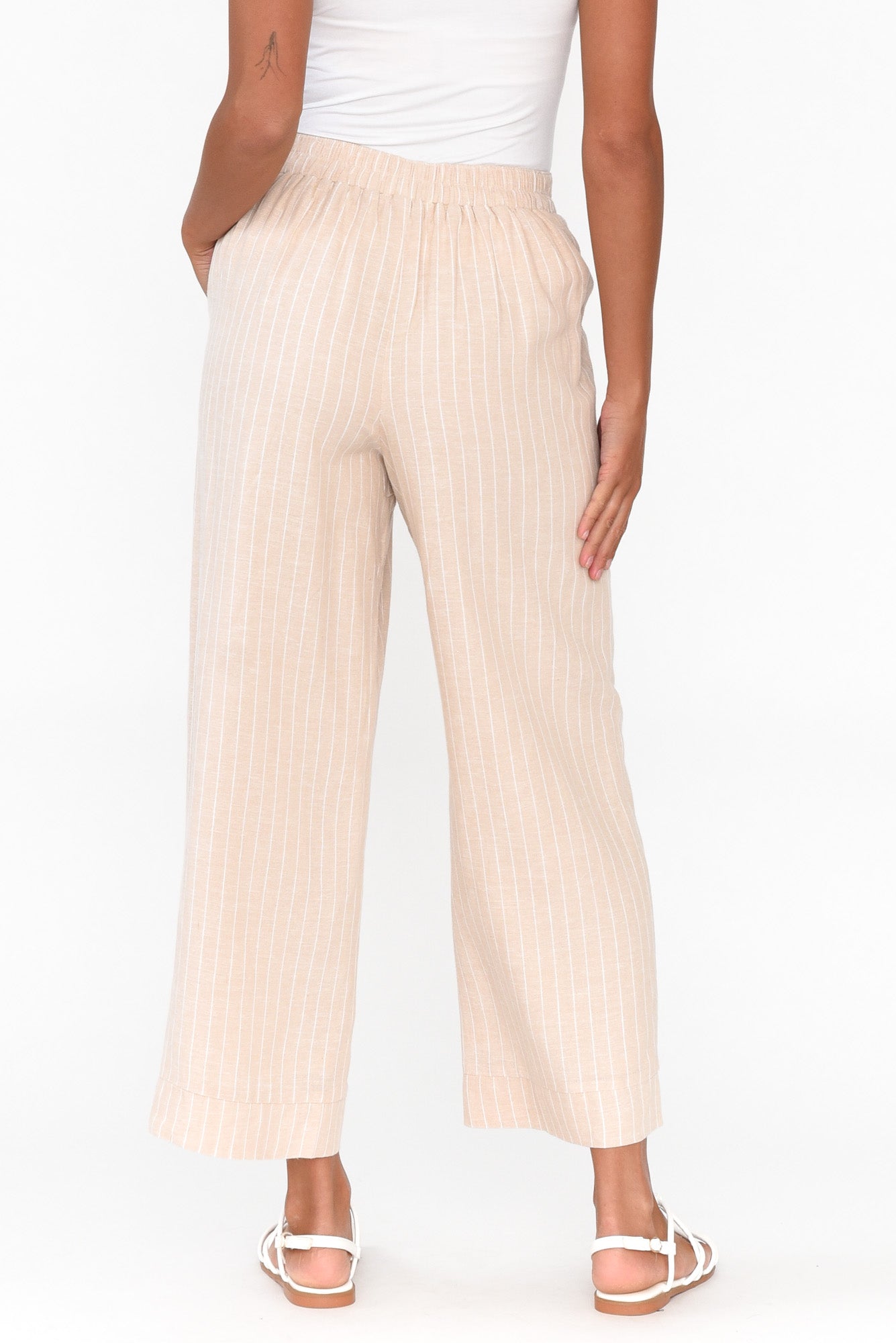 Parker Natural Stripe Linen Blend Pant