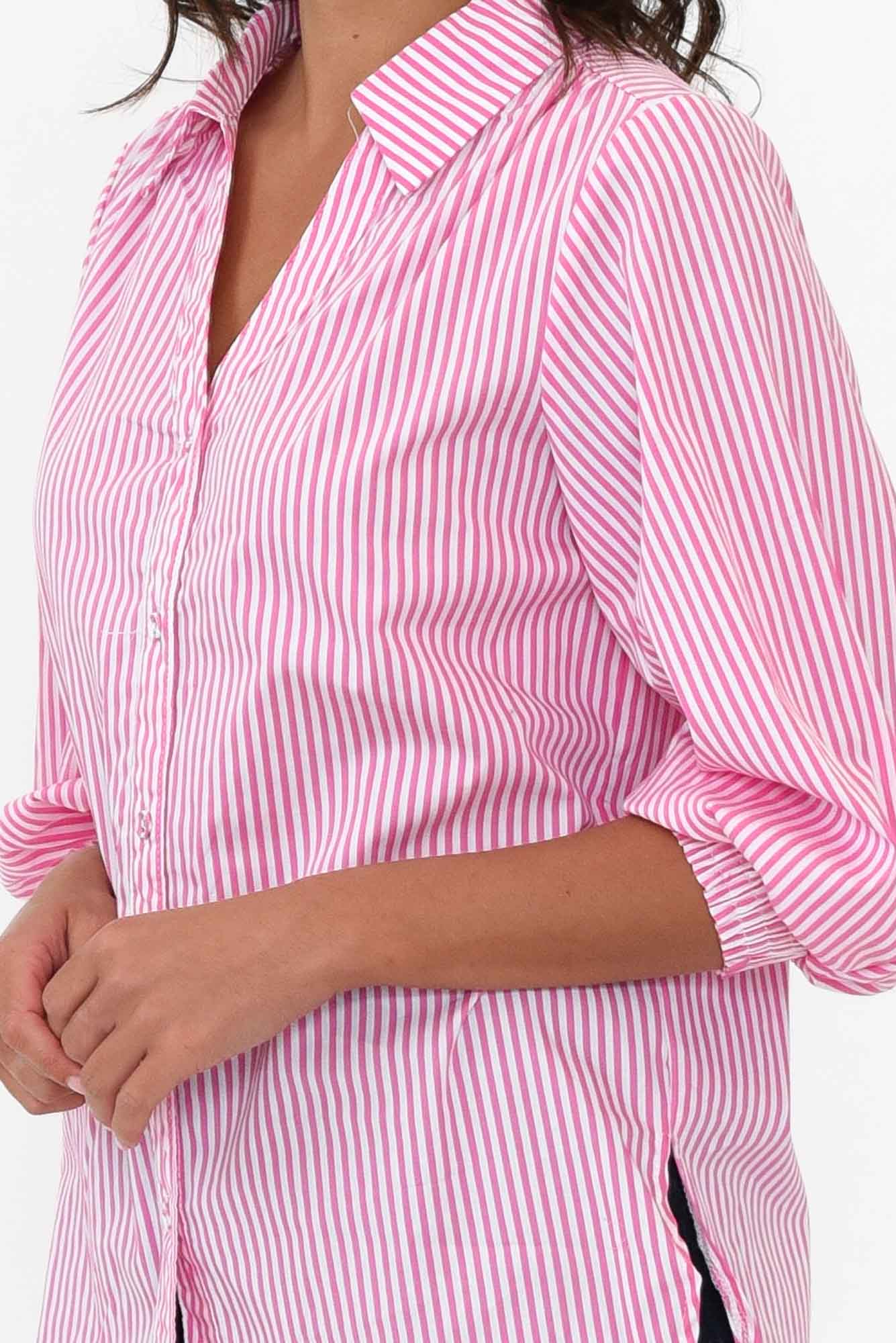 Troy Pink Stripe Cotton Shirt