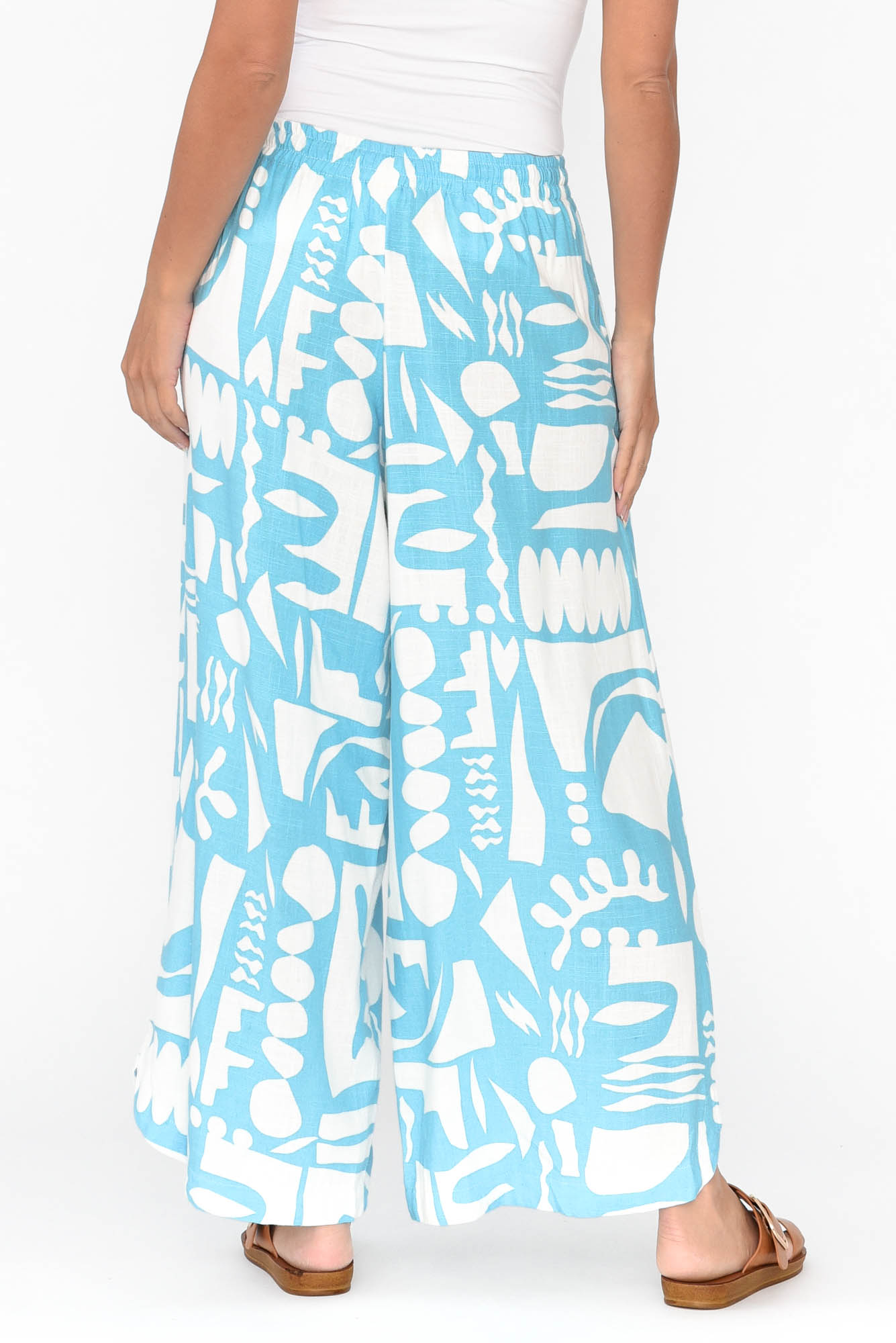 Ezzie Blue Abstract Pocket Pant