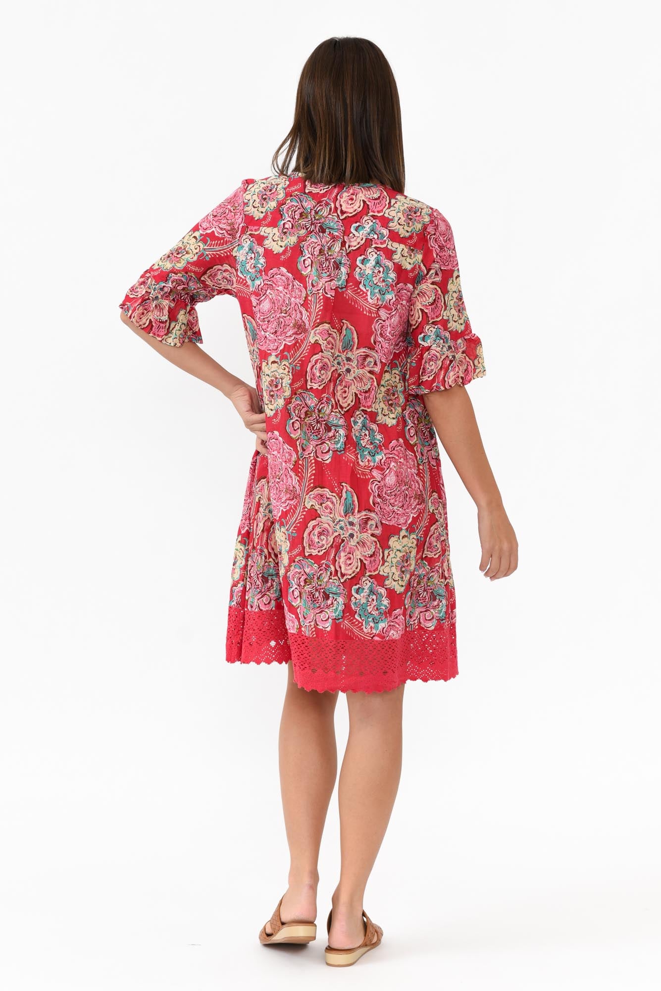 Cayman Coral Paisley Cotton Tunic Dress