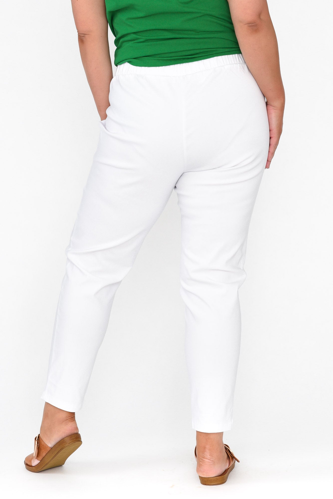 Olympia White Straight 7/8 Pant