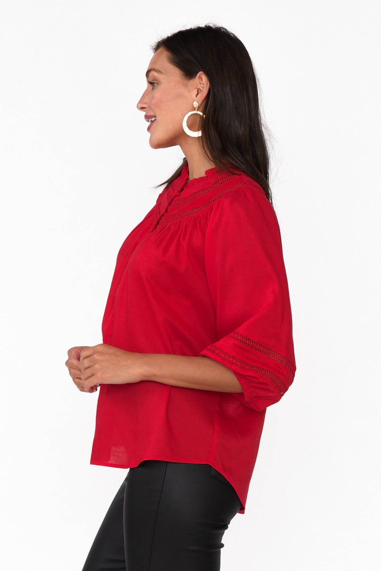 Faraway Red Ladder Trim Top