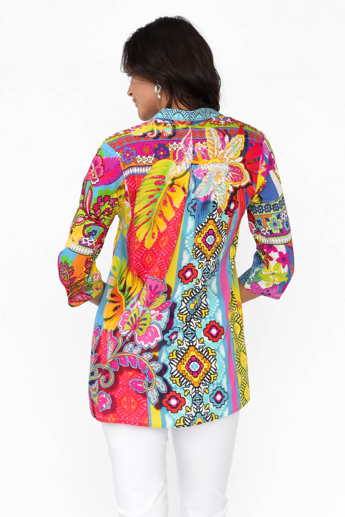 Melba Blue Abstract Collared Shirt