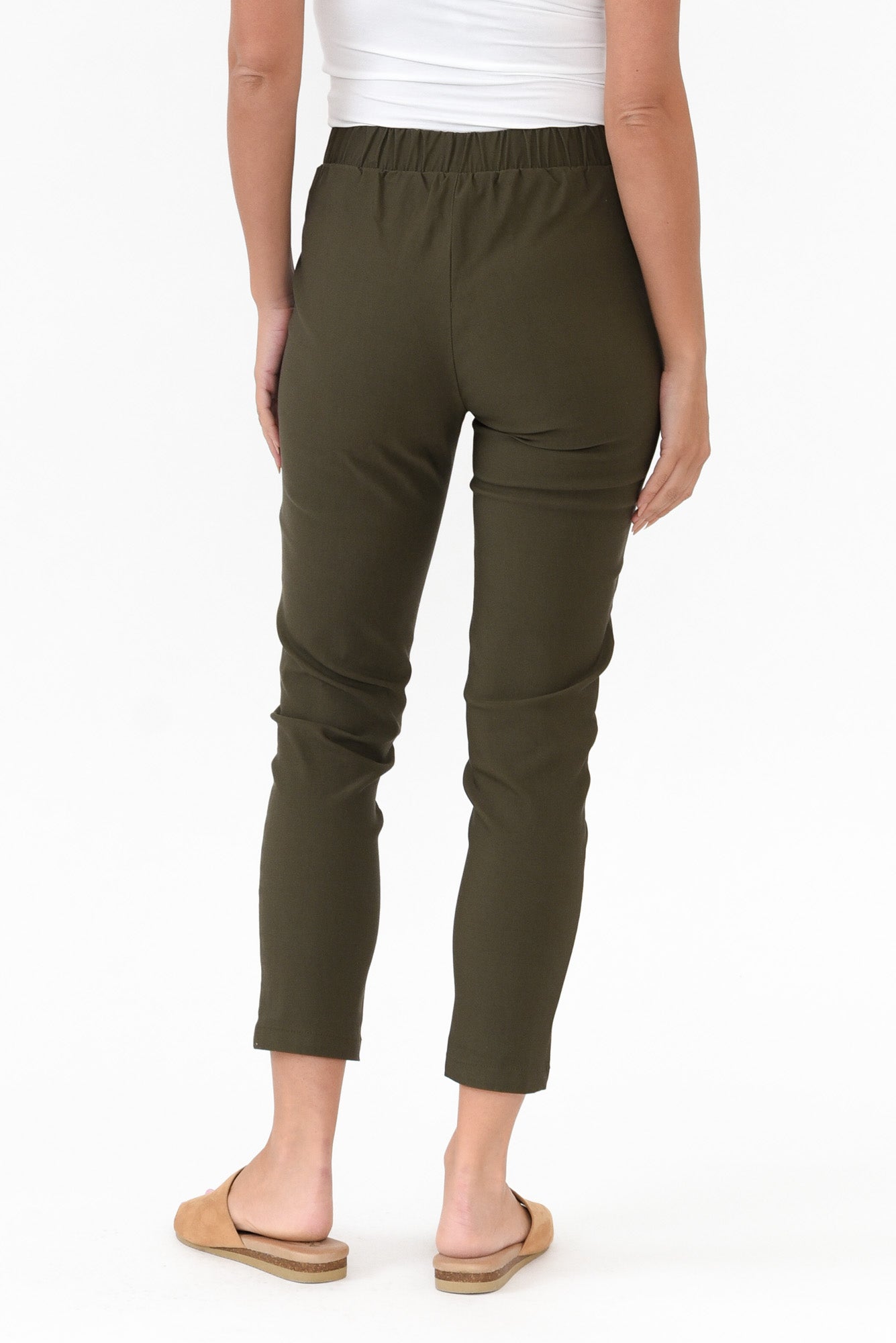 Olympia Khaki Straight 7/8 Pant