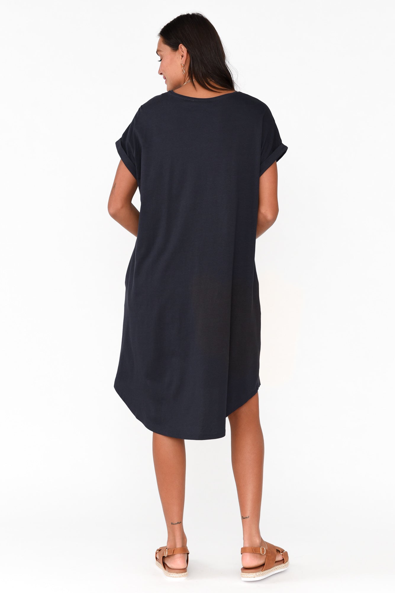 Maxine Charcoal Cotton T-Shirt Dress
